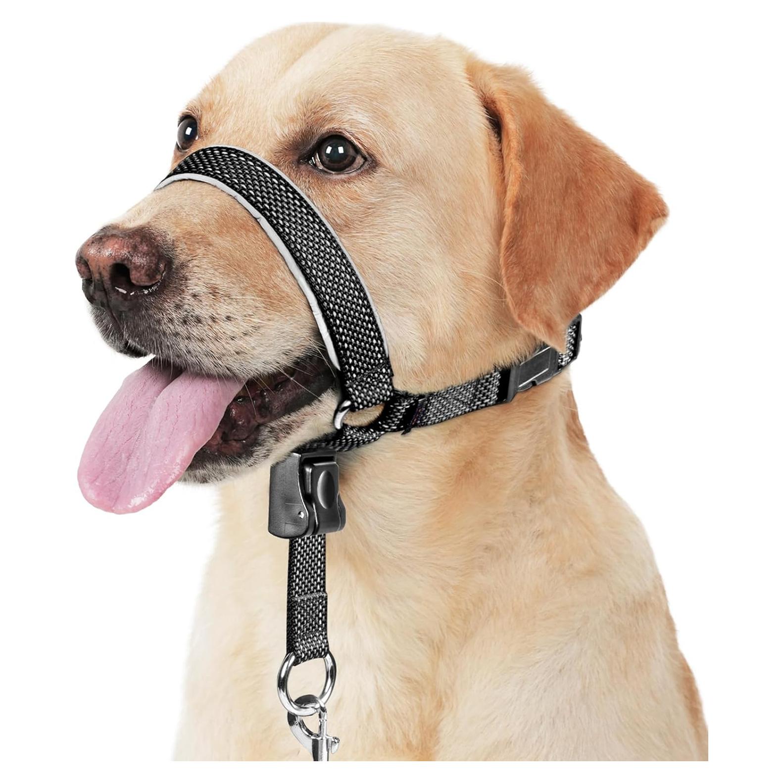 Collar de Cabeza Barkless L Negro para Perros Grandes y Medianos