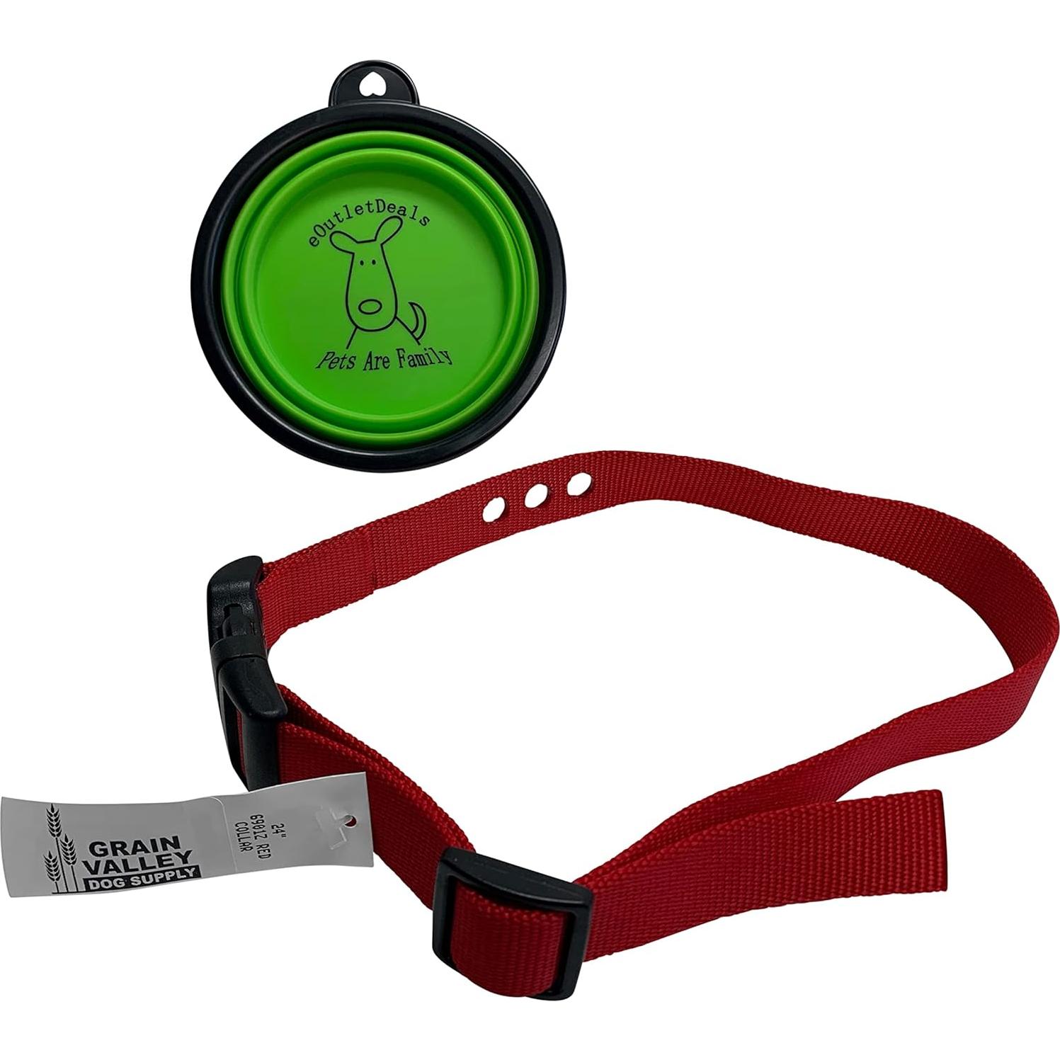 Correa de Reemplazo PetSafe Nylon 66cm Rojo + Cuenco Viaje