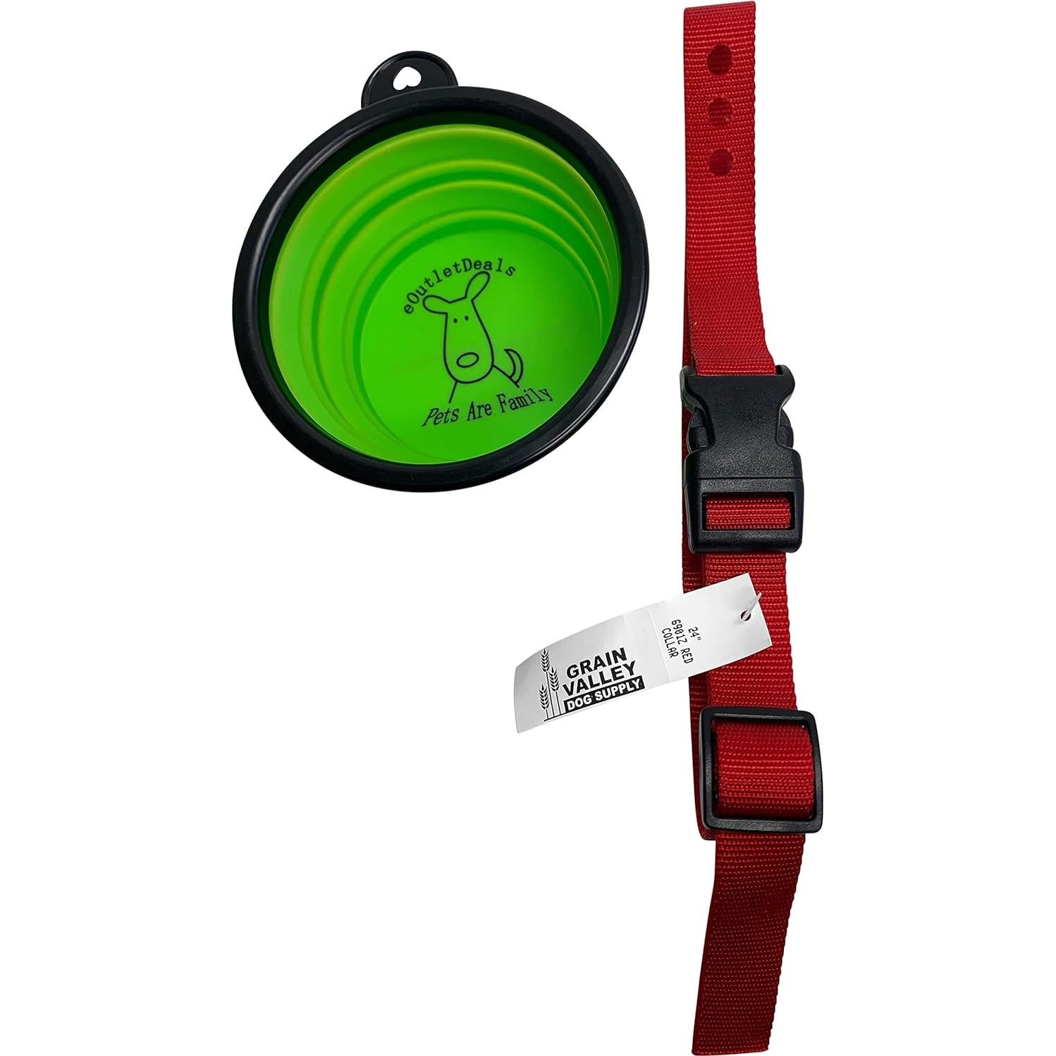 Correa de Reemplazo PetSafe Nylon 66cm Rojo + Cuenco Viaje