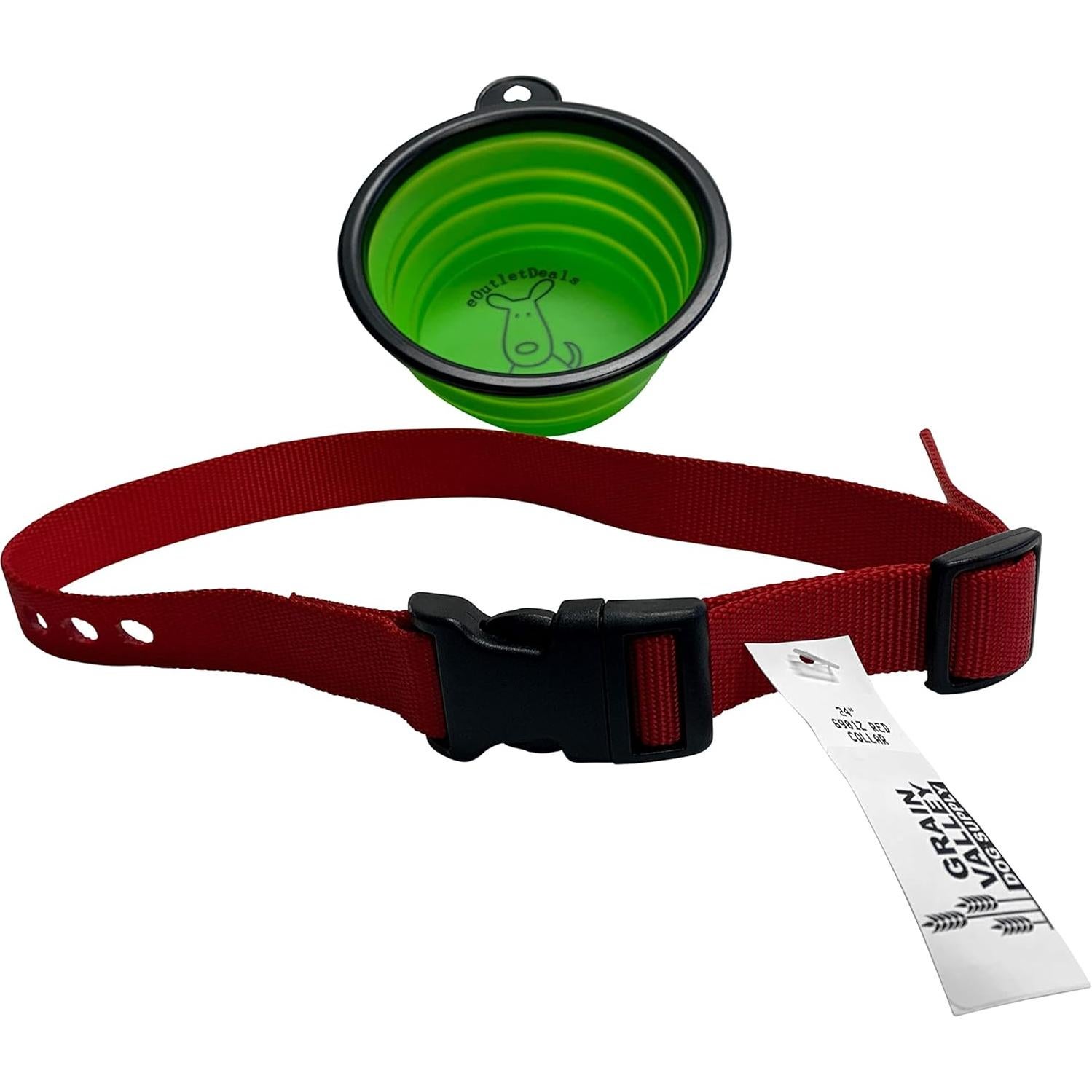 Correa de Reemplazo PetSafe Nylon 66cm Rojo + Cuenco Viaje