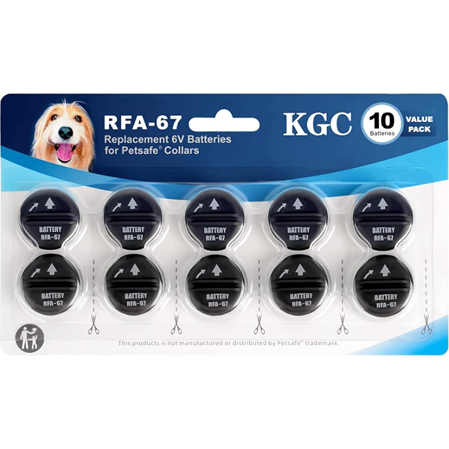 Paquete de 10 Baterías RFA-67 6V KGC para Collares PetSafe