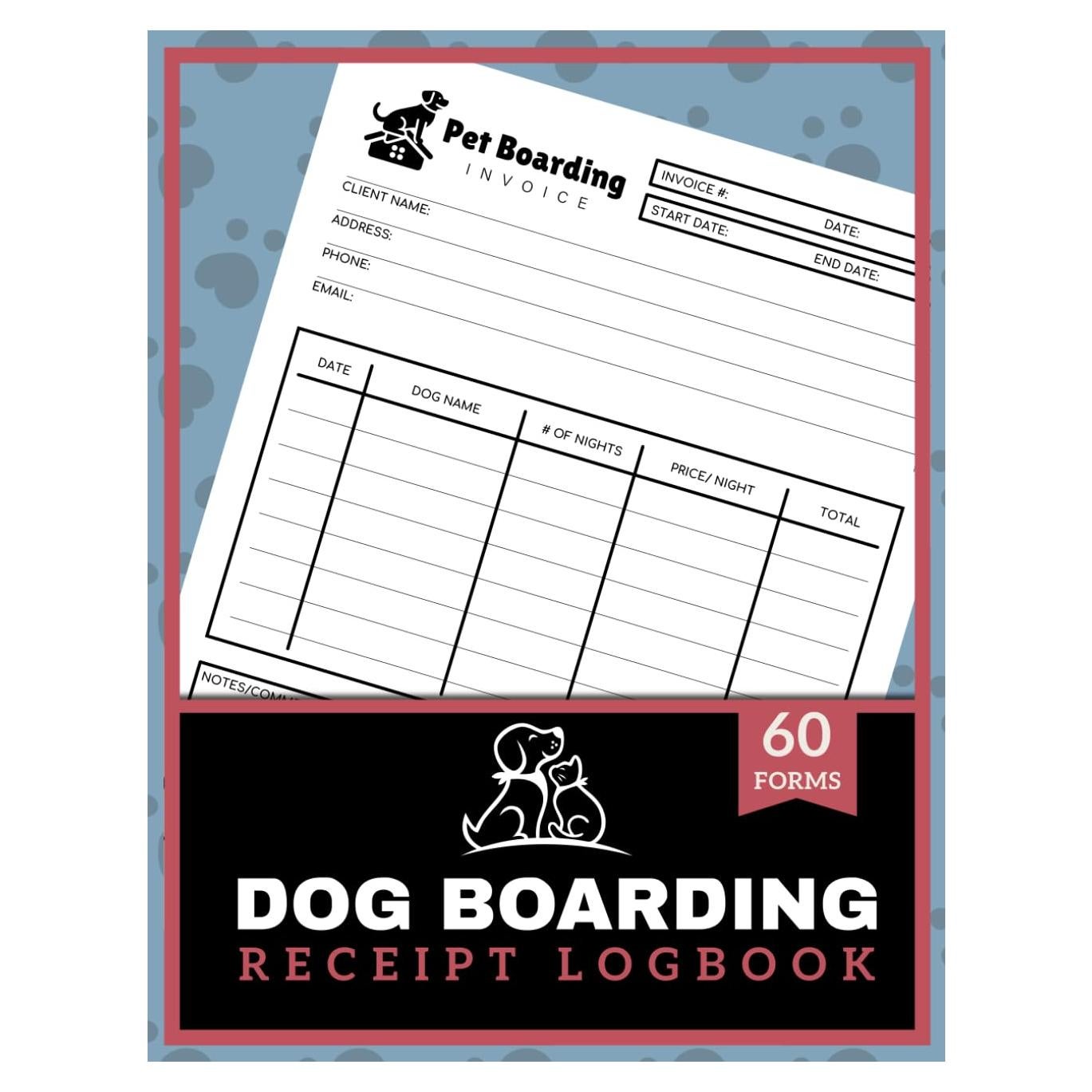 Registro de Recibos de Alojamiento para Perros - 122 Páginas