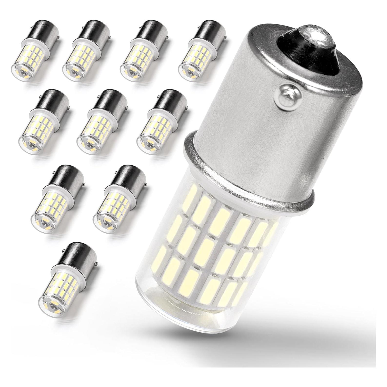 Paquete de 10 bombillas LED BA15S 6000K Ziomitus para auto