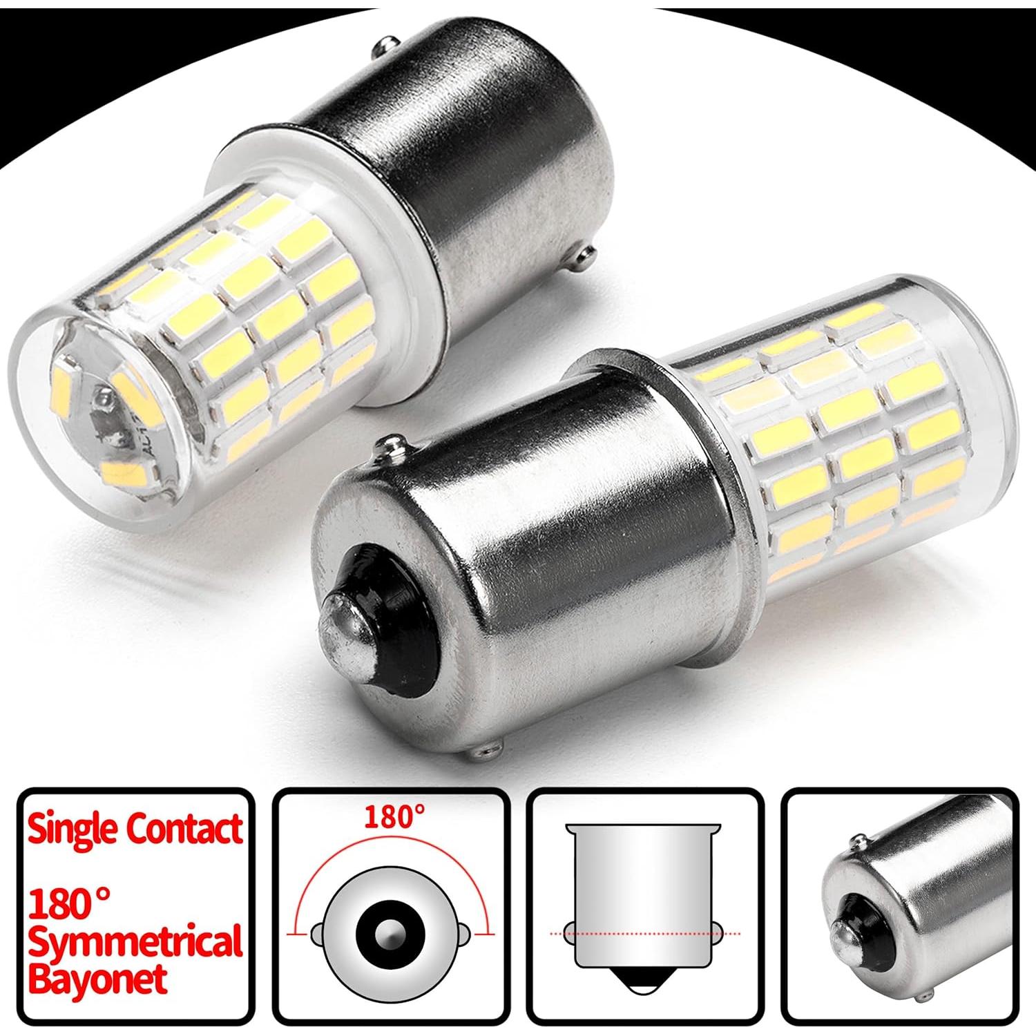 Paquete de 10 bombillas LED BA15S 6000K Ziomitus para auto