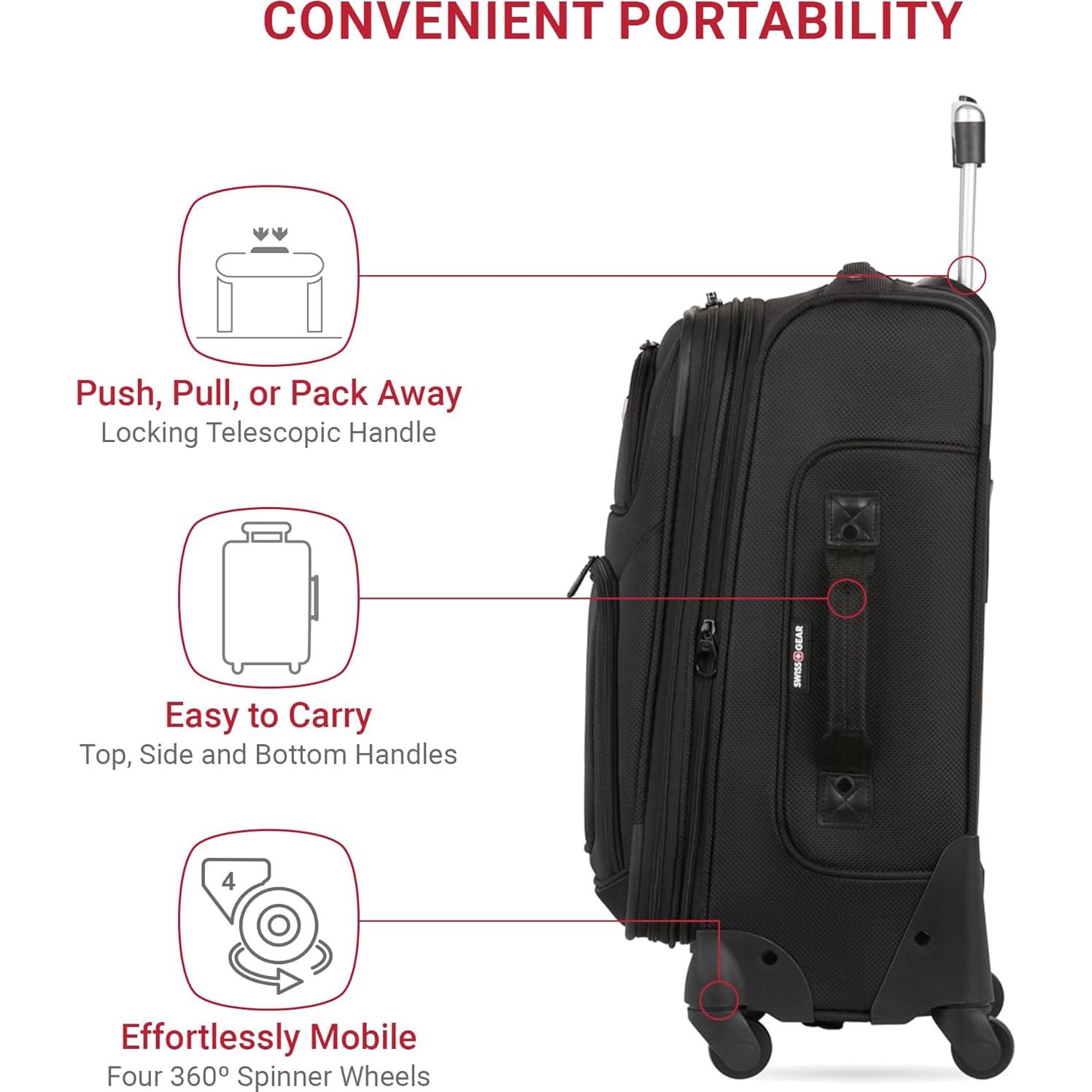 Maleta SwissGear Sion Expandible Cabina 55L Negra