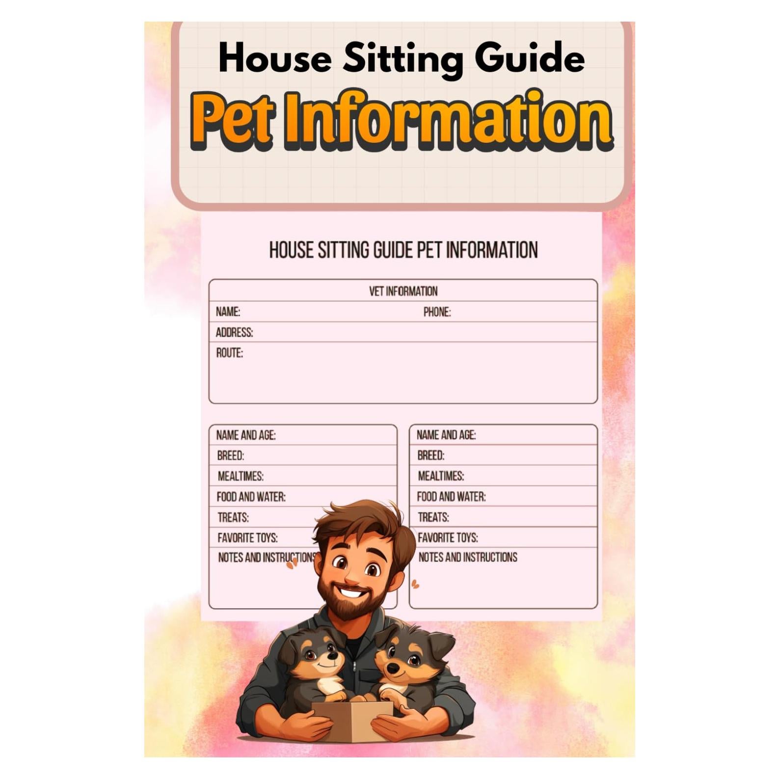 Guía de Cuidado de Mascotas - Diario de Rutinas 108 Páginas