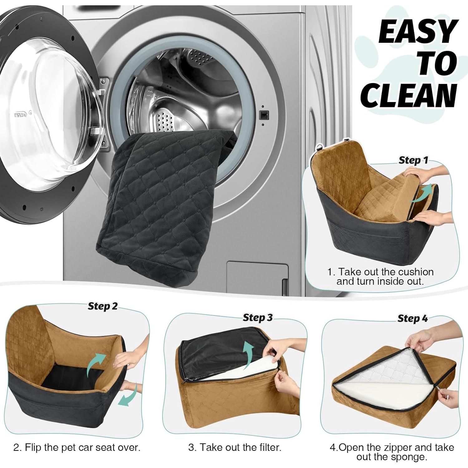 Asiento de coche para perros Lealchum Mediano Negro/Café