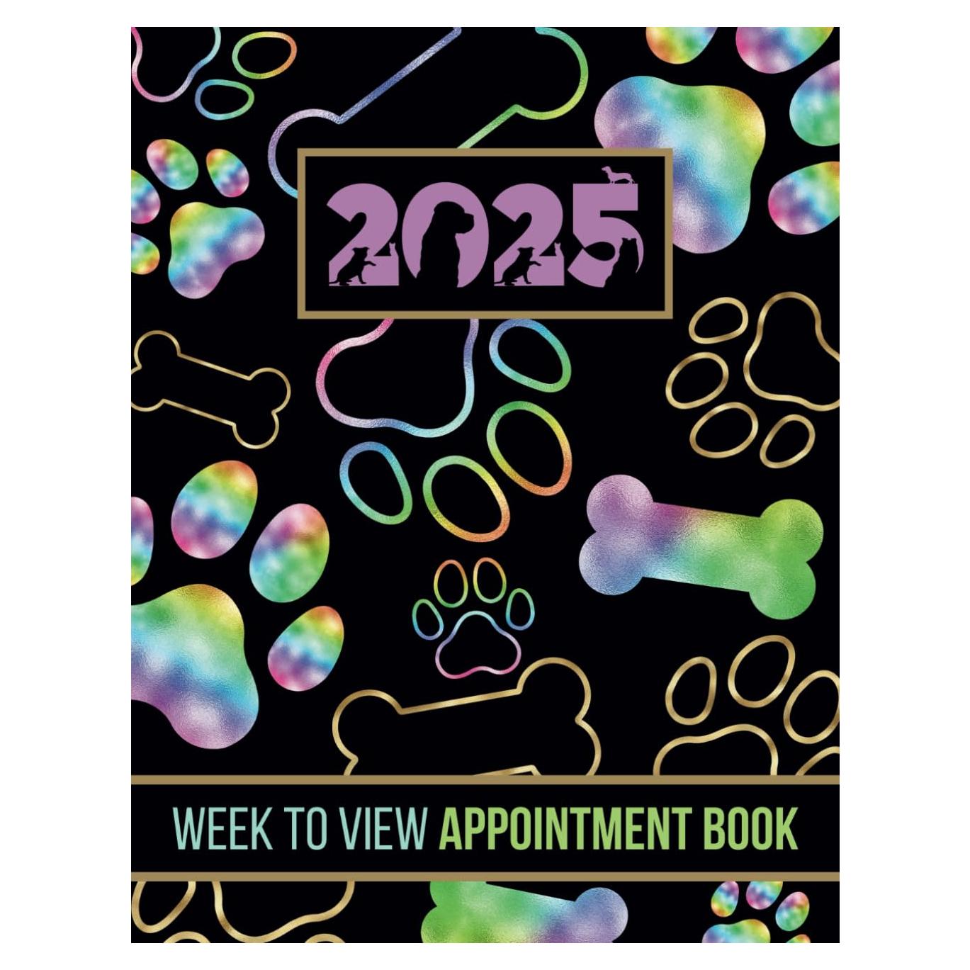 Agenda Semanal 2025 Tapa Blanda para Peluquería Canina