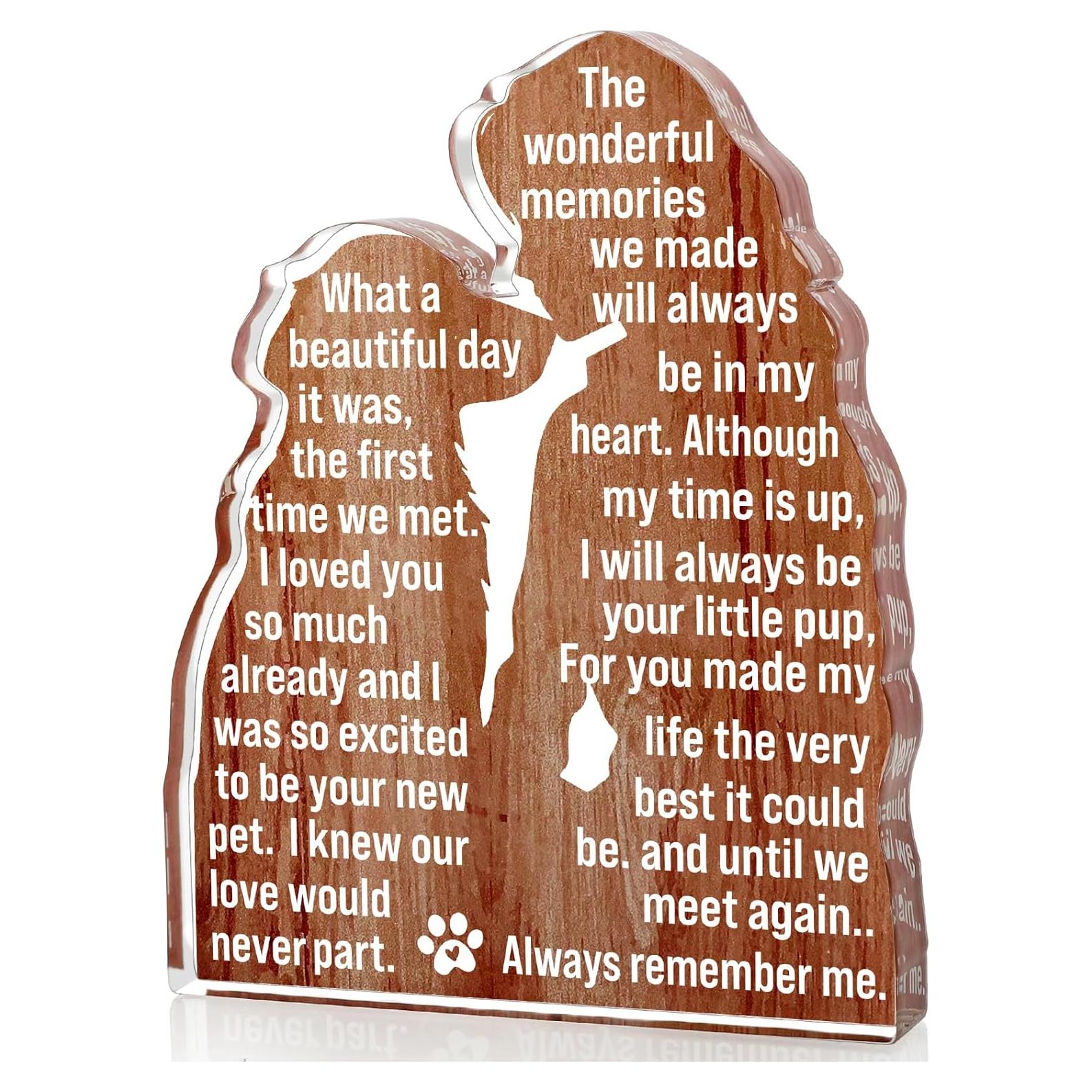 Recuerdo Acrílico en Memoria de Perro LuoHere 14 kg