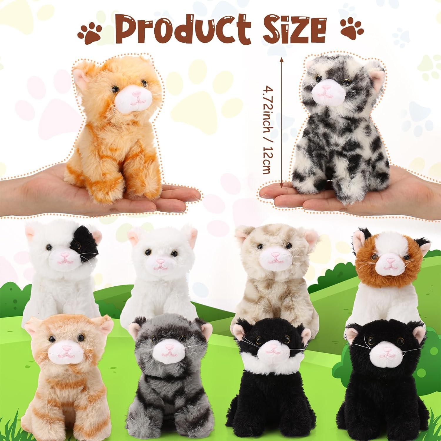 Lenwen 10 Pcs Juguetes de Peluche de Gato Suaves 12-14 cm