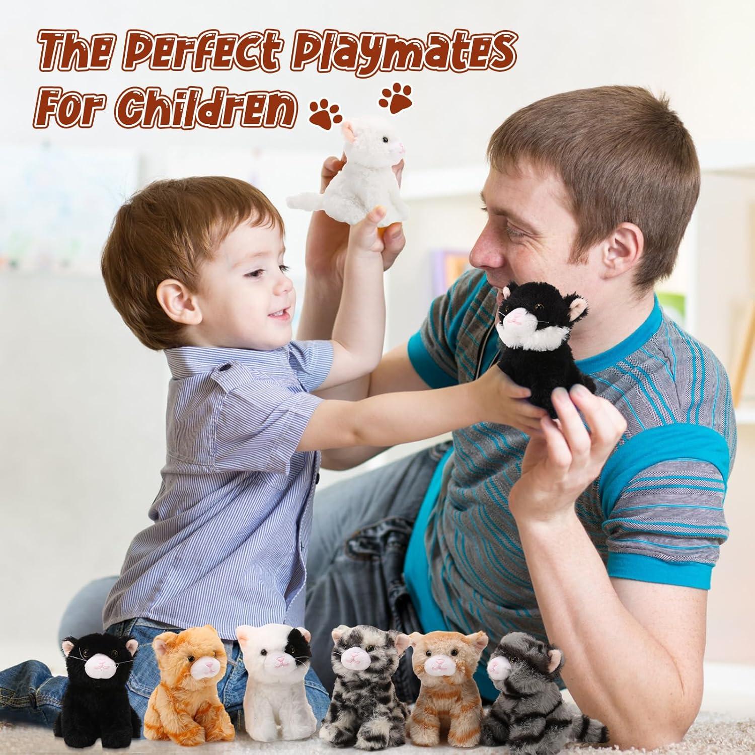 Lenwen 10 Pcs Juguetes de Peluche de Gato Suaves 12-14 cm