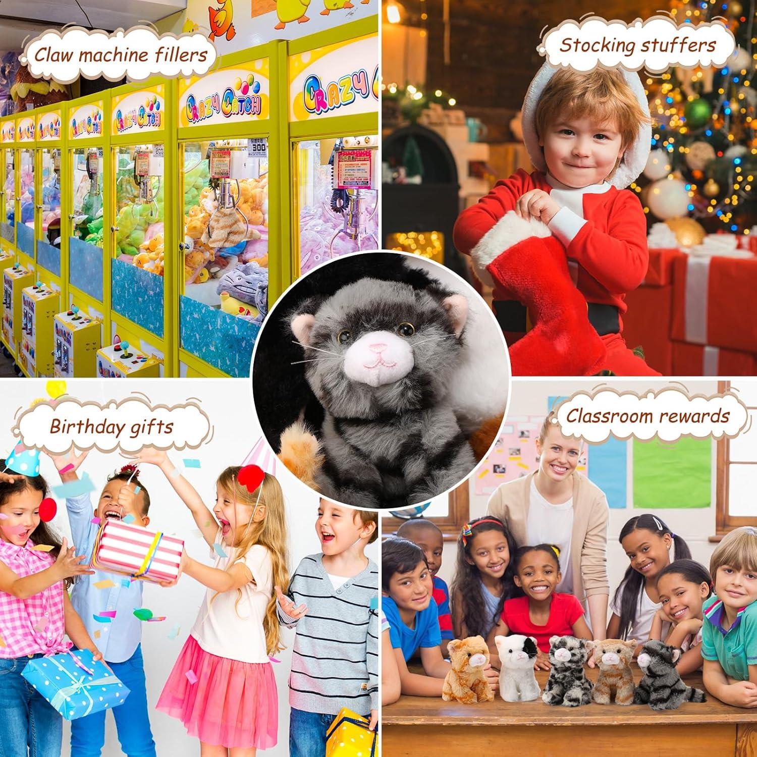 Lenwen 10 Pcs Juguetes de Peluche de Gato Suaves 12-14 cm