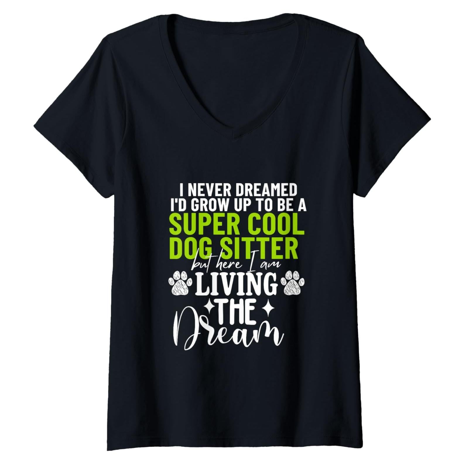 Camiseta Graciosa Cuidadores de Perros Mujeres Negro