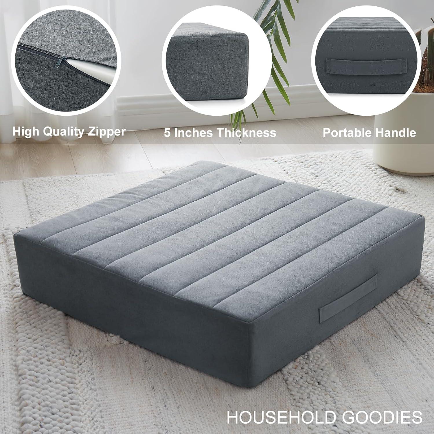 Cojín de Suelo JKMAX 55x55 cm Espuma Viscoelástica Gris