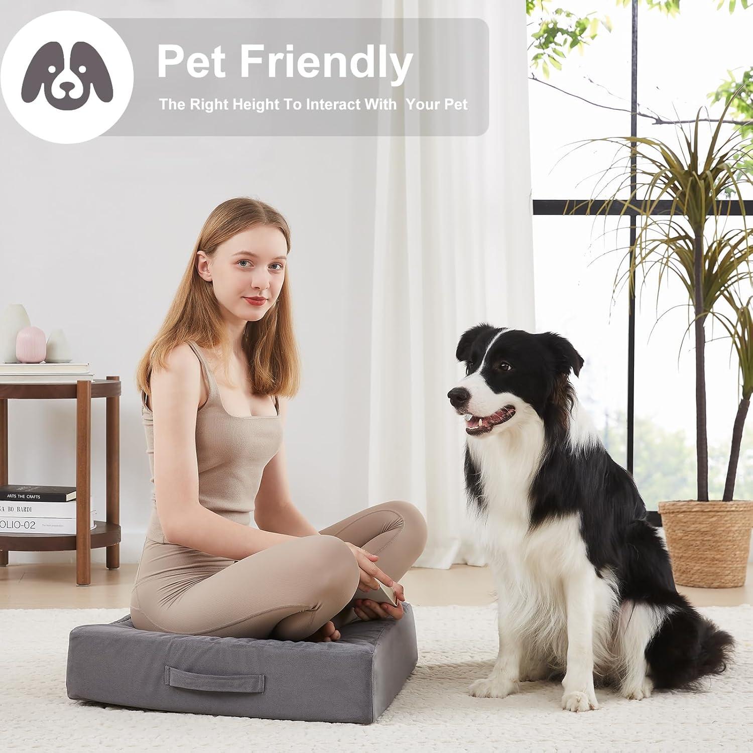 Cojín de Suelo JKMAX 55x55 cm Espuma Viscoelástica Gris