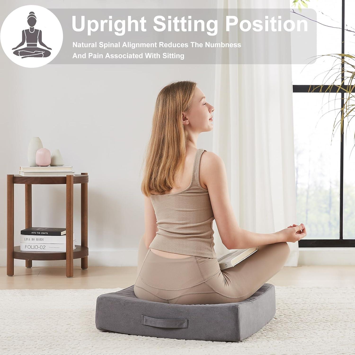 Cojín de Suelo JKMAX 55x55 cm Espuma Viscoelástica Gris