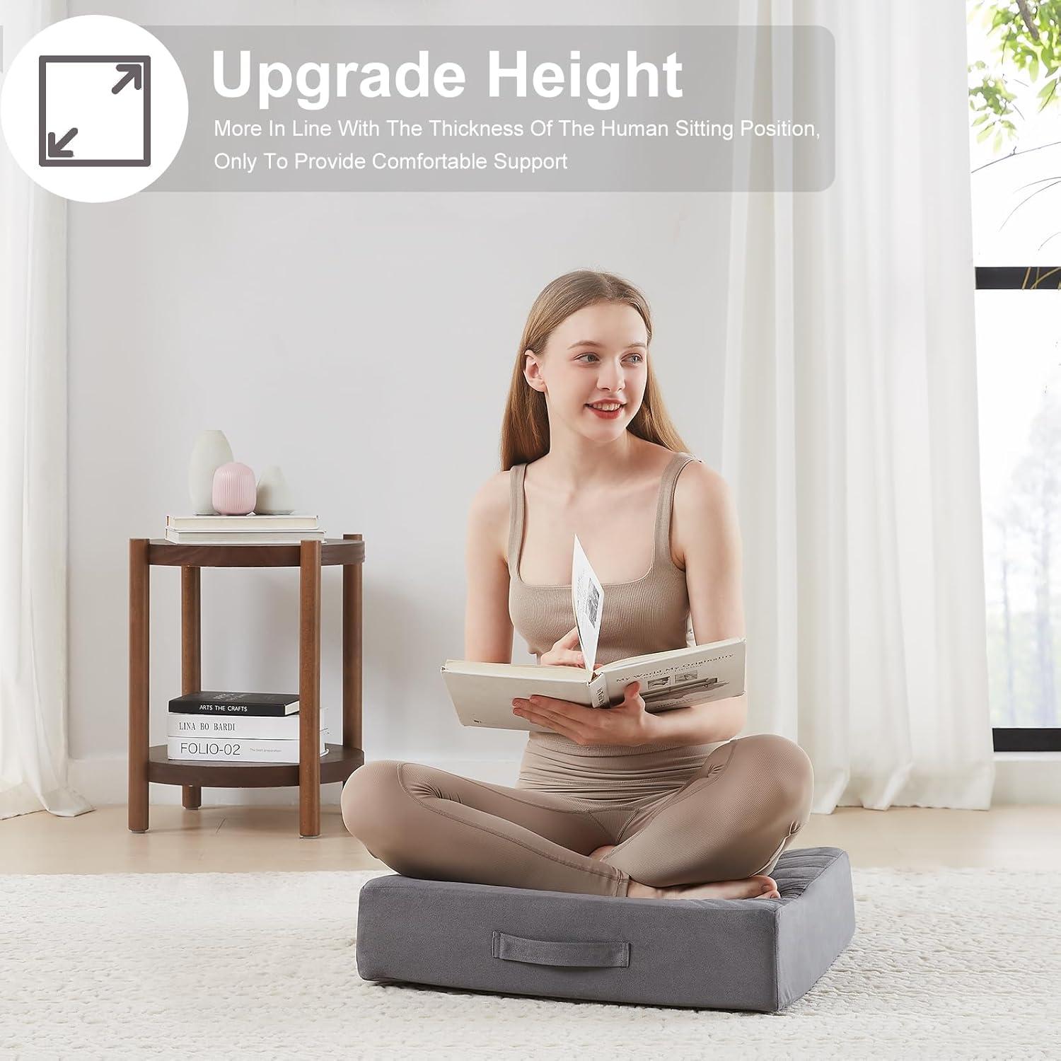 Cojín de Suelo JKMAX 55x55 cm Espuma Viscoelástica Gris