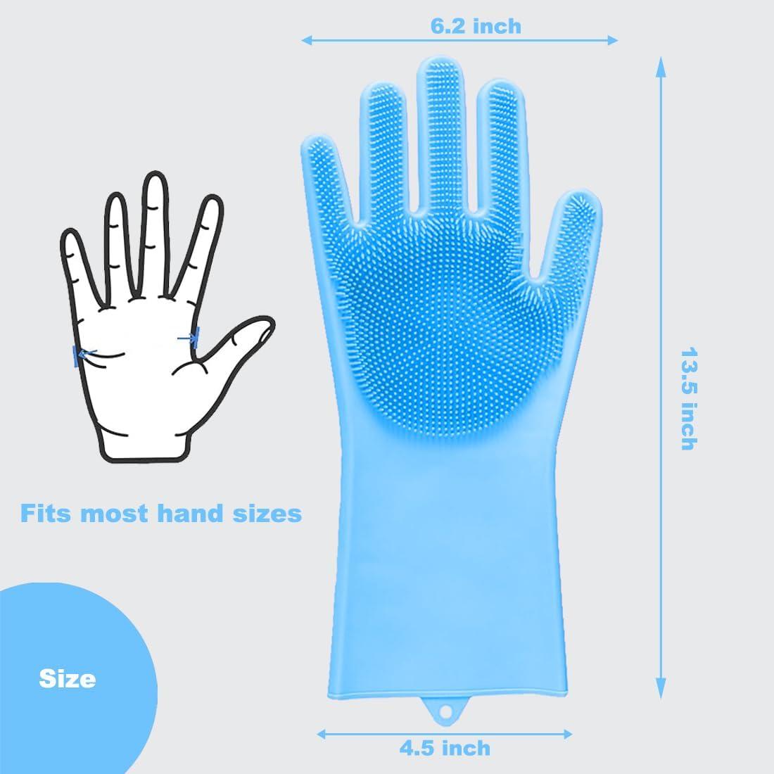 Guantes de Baño para Mascotas Metopets con Cepillo de Goma