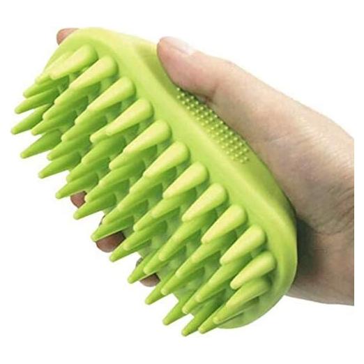 Cepillo de Silicona ZOOPOLR para Mascotas Verde 12x4.5cm