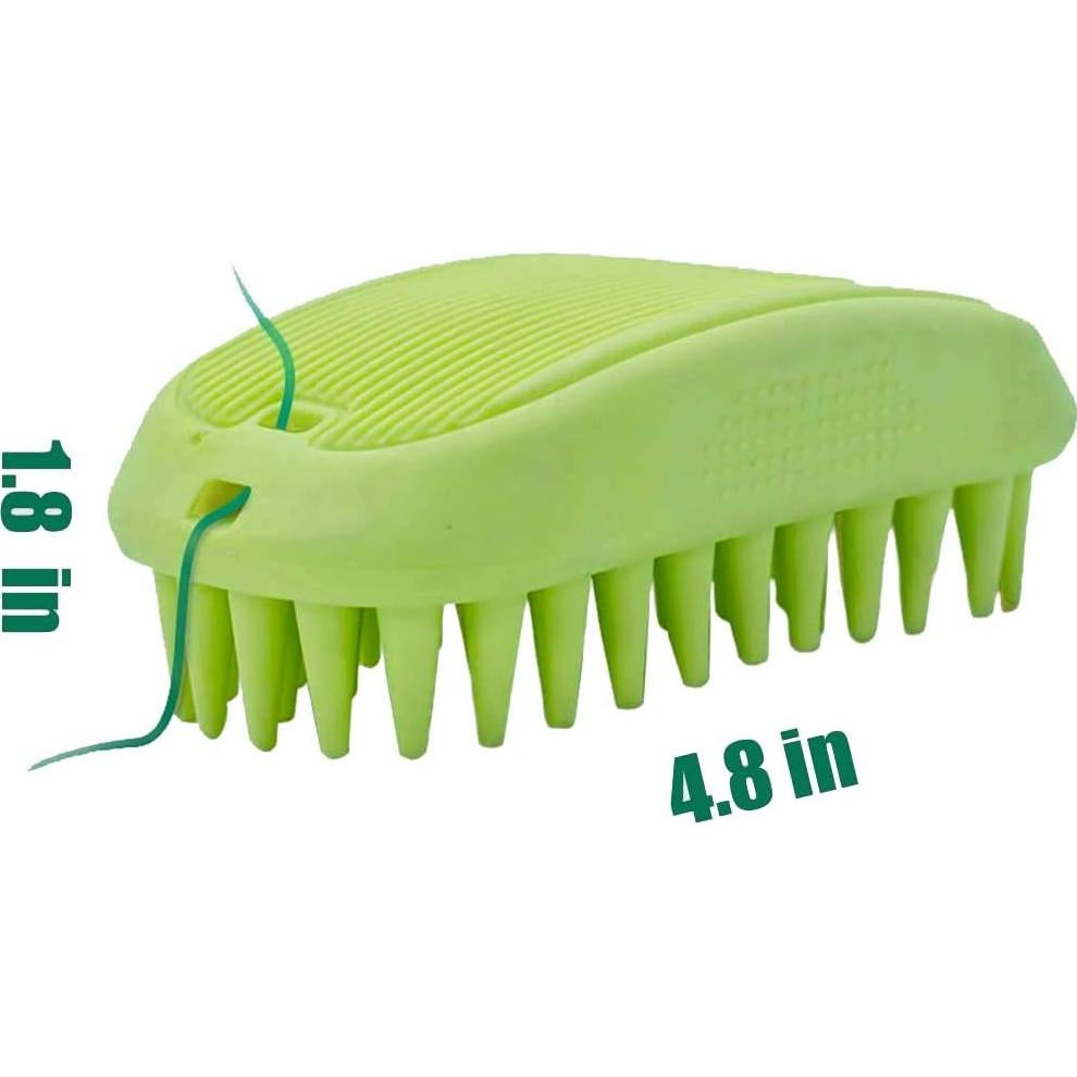 Cepillo de Silicona ZOOPOLR para Mascotas Verde 12x4.5cm