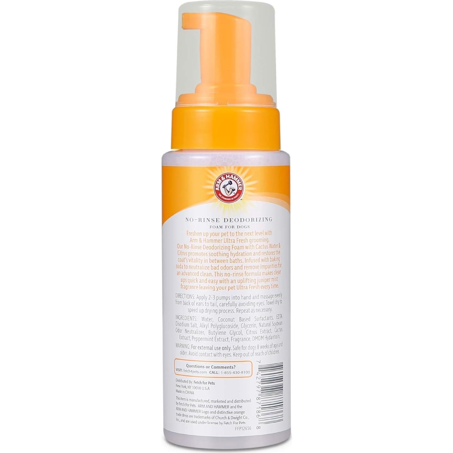 Champú Desodorante Sin Enjuague Arm & Hammer 236ml Perros