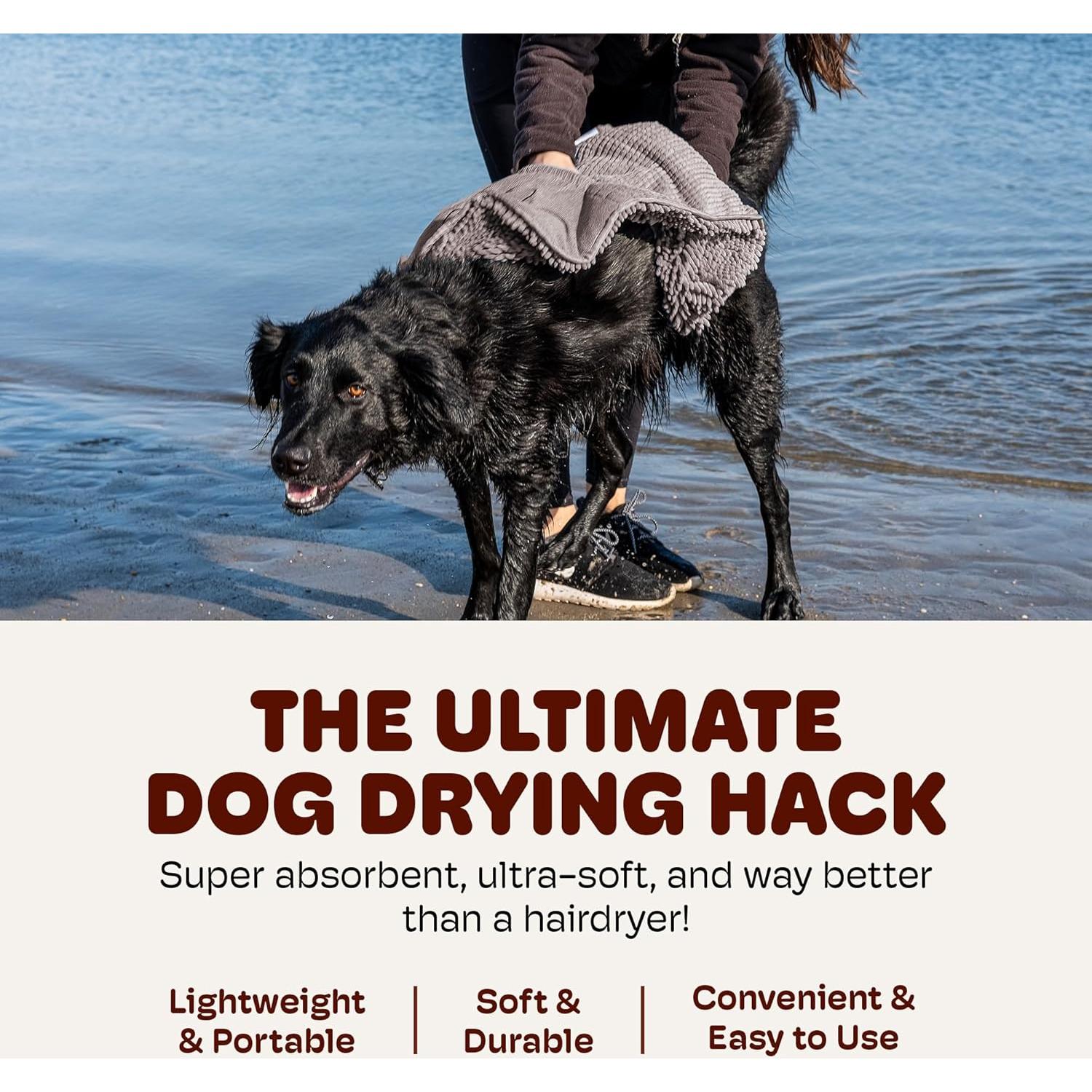 Toalla de Microfibra para Perros Dog Gone Smart 33x79cm Gris