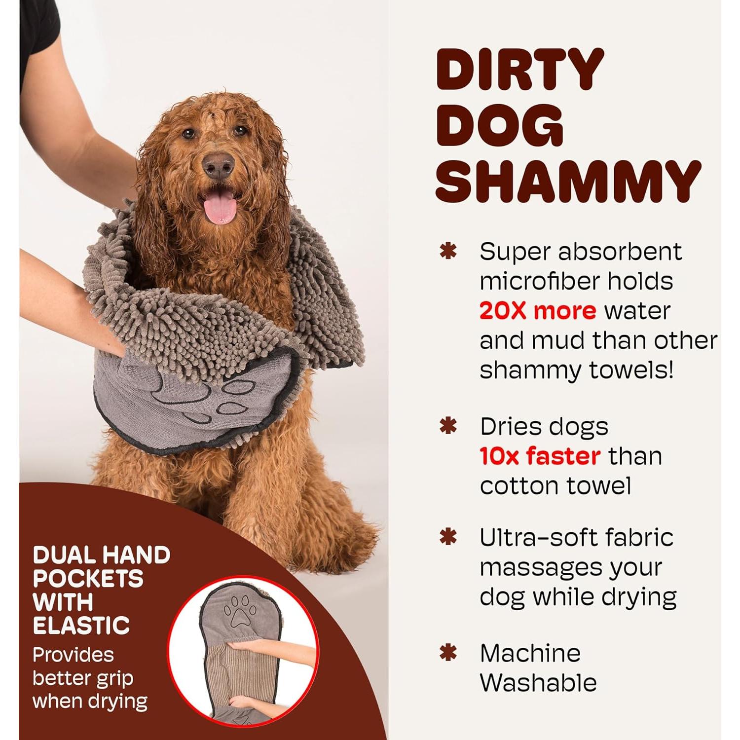 Toalla de Microfibra para Perros Dog Gone Smart 33x79cm Gris