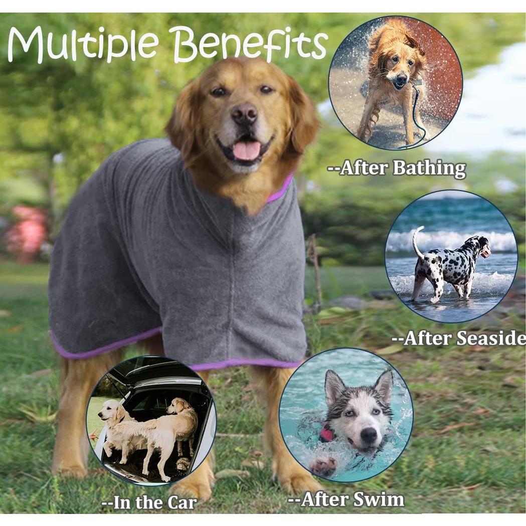 Abrigo Secador para Perros HhiMyOct Microfibra Gris Mediano