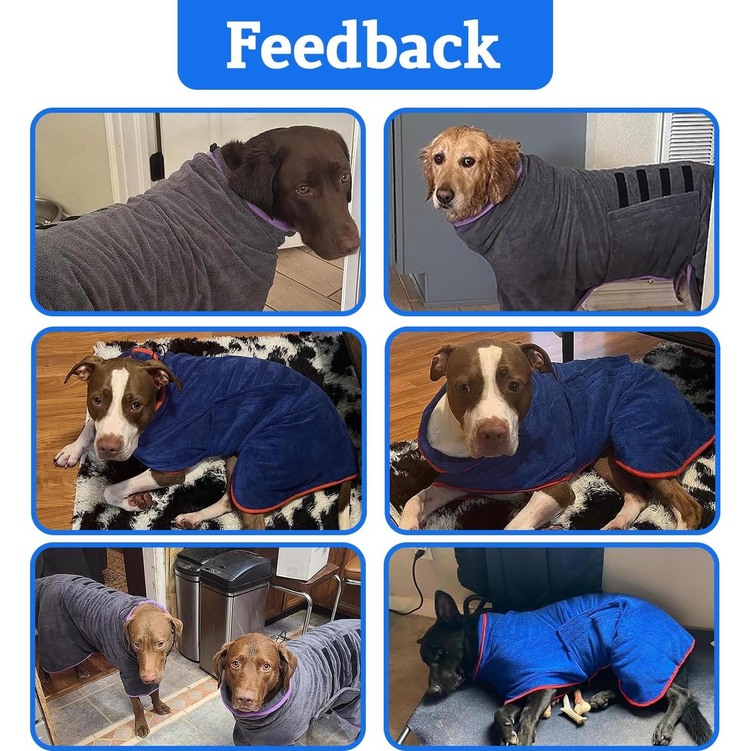 Abrigo Secador para Perros HhiMyOct Microfibra Gris Mediano