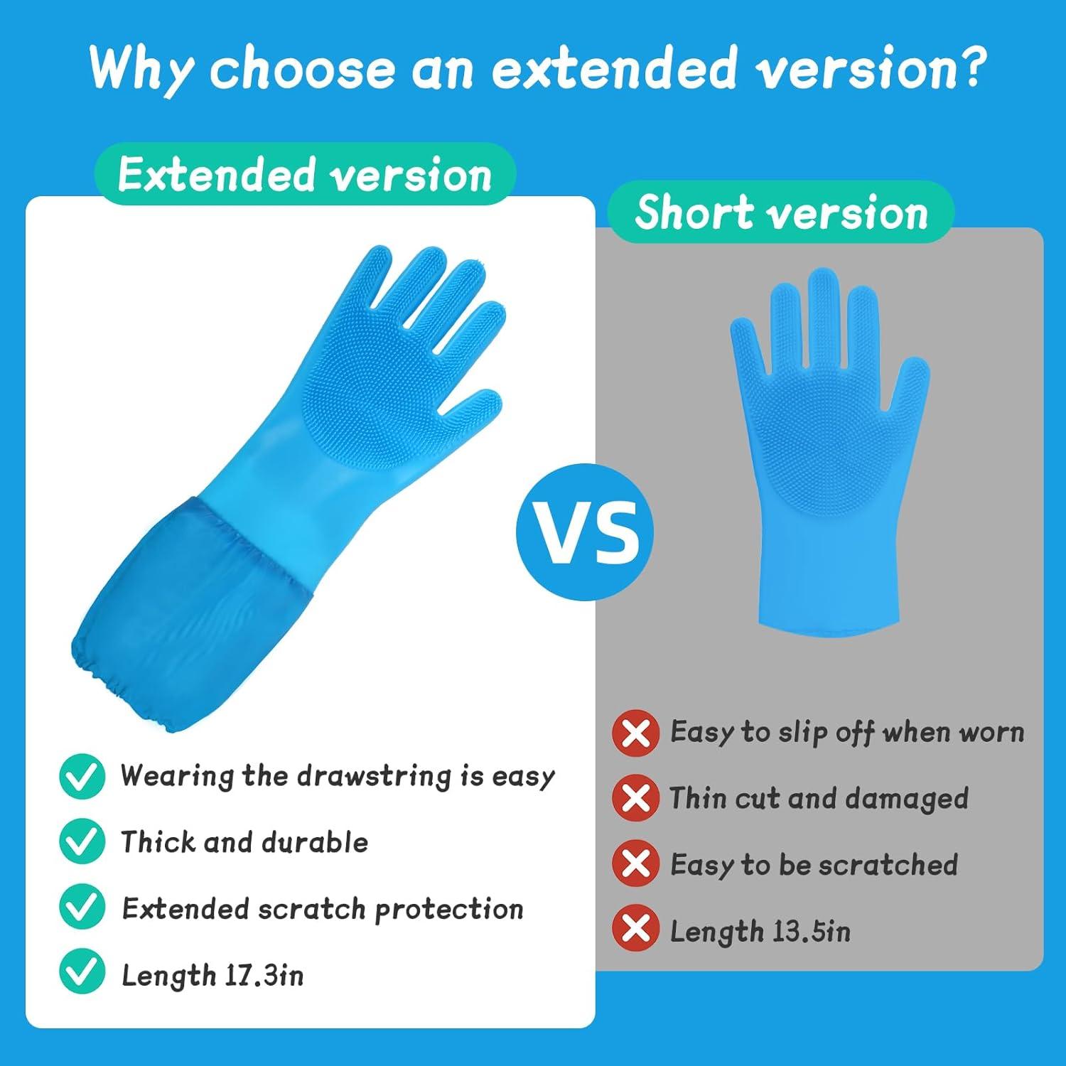 Guantes de Aseo para Mascotas ROBATUN Azul 2-en-1 Silicona