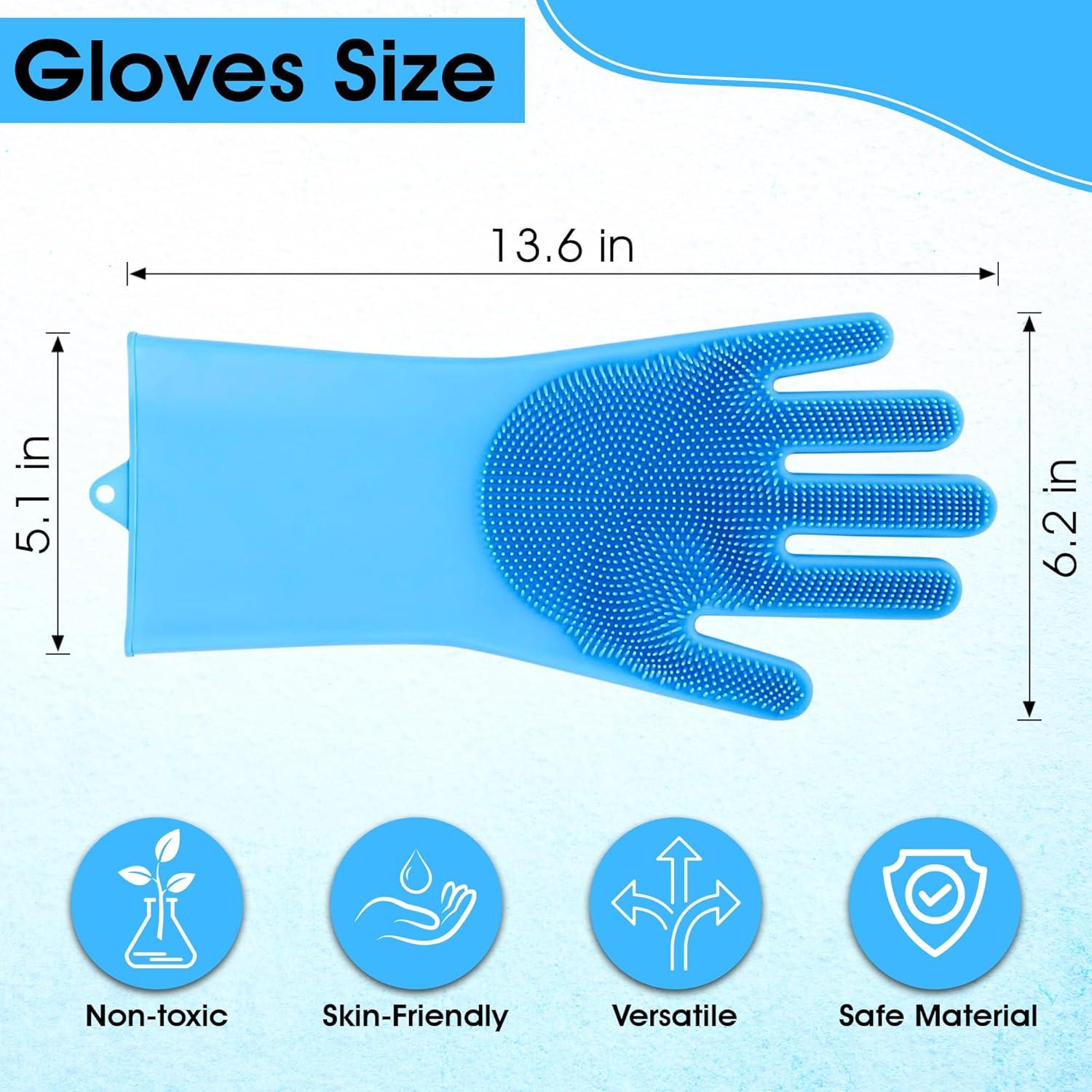 Guantes de Grooming ZENELANEP Silicona Azul 34.8x16cm