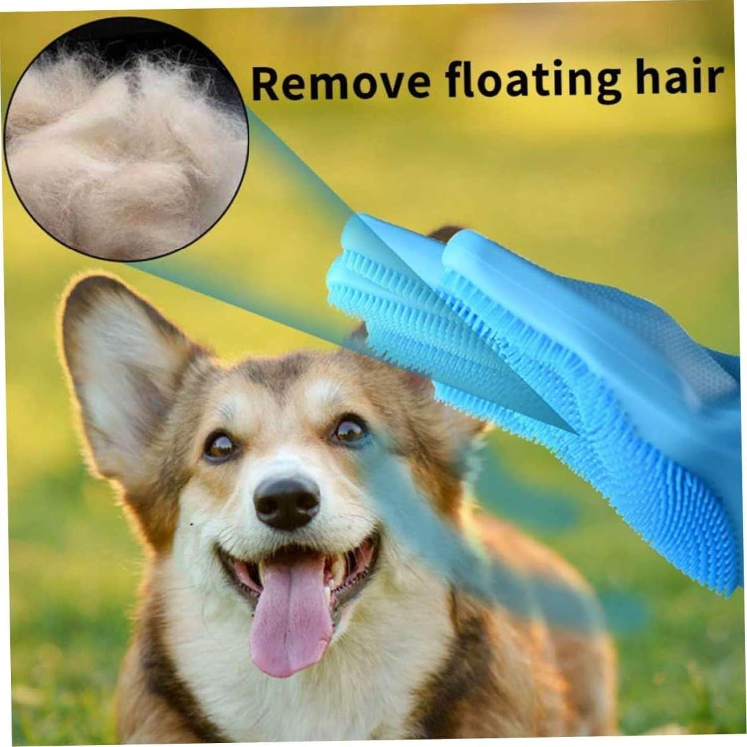 Guantes de Aseo para Mascotas GALYNA Azul 2 en 1