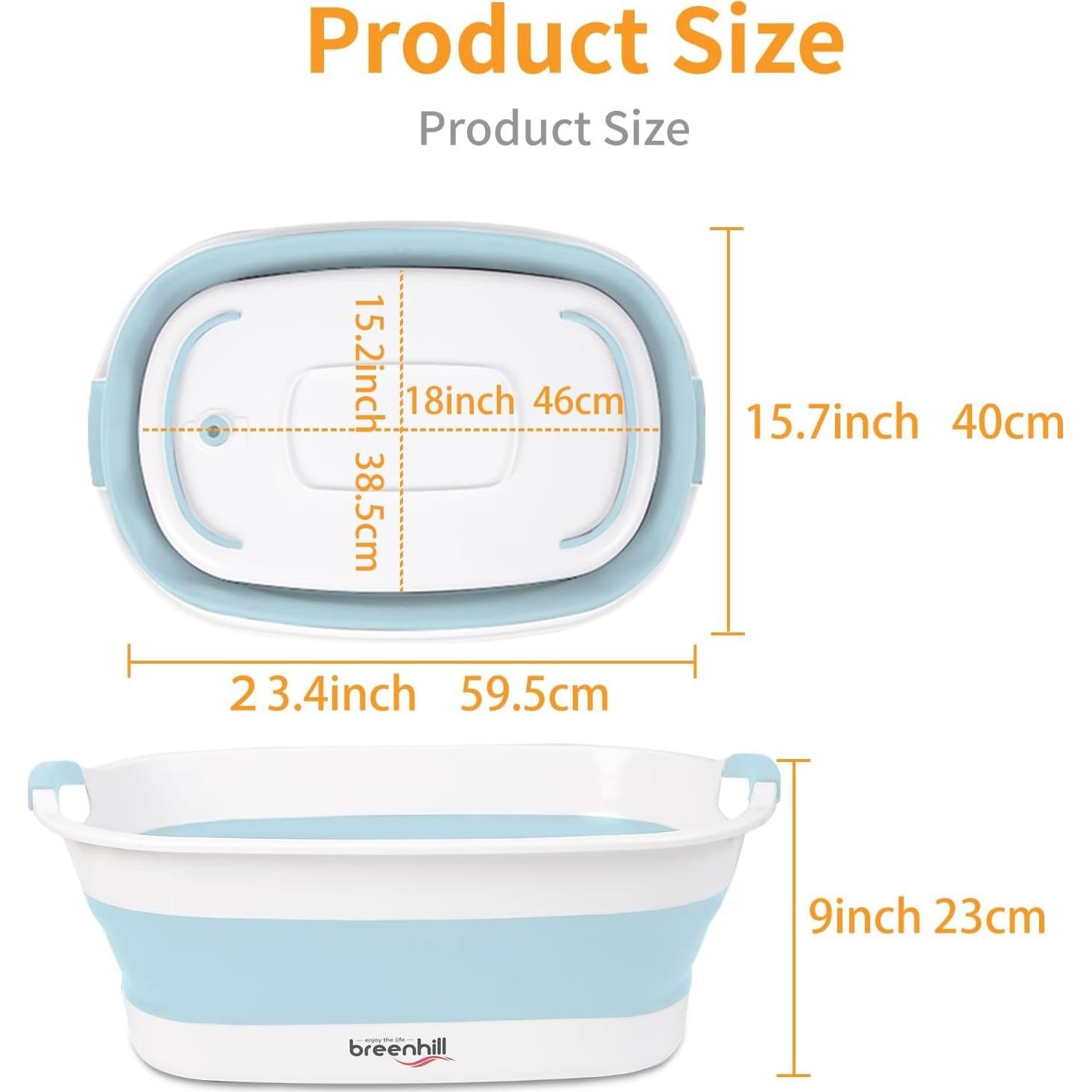 Bañera Plegable para Mascotas BREENHILL Azul 23L