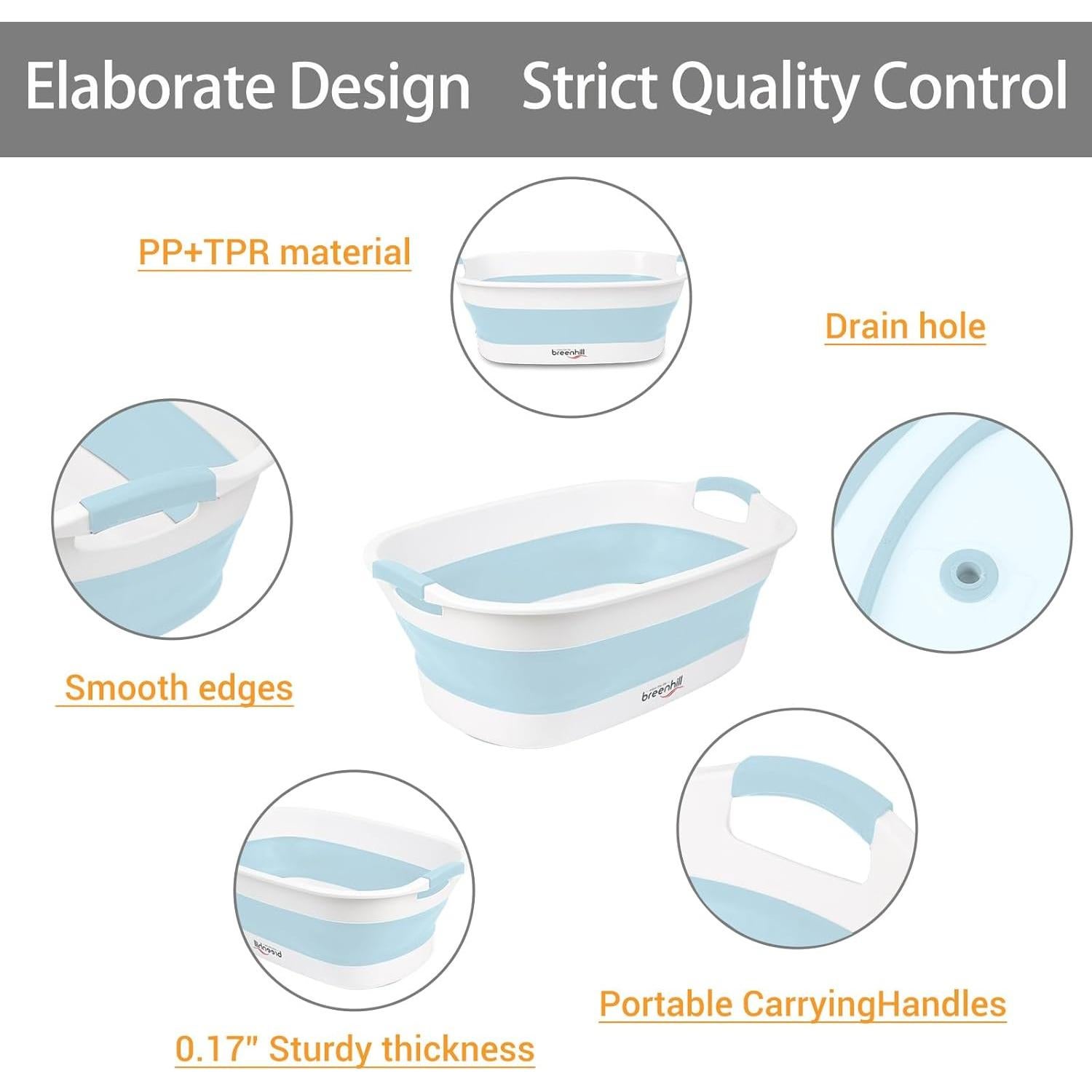 Bañera Plegable para Mascotas BREENHILL Azul 23L