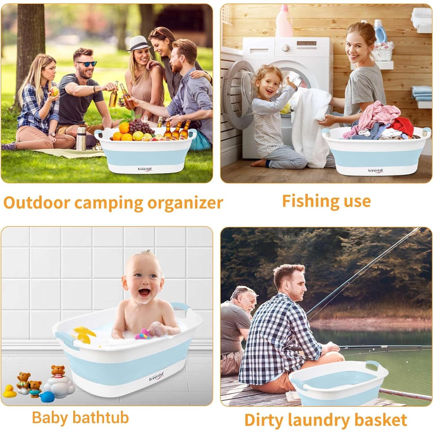 Bañera Plegable para Mascotas BREENHILL Azul 23L