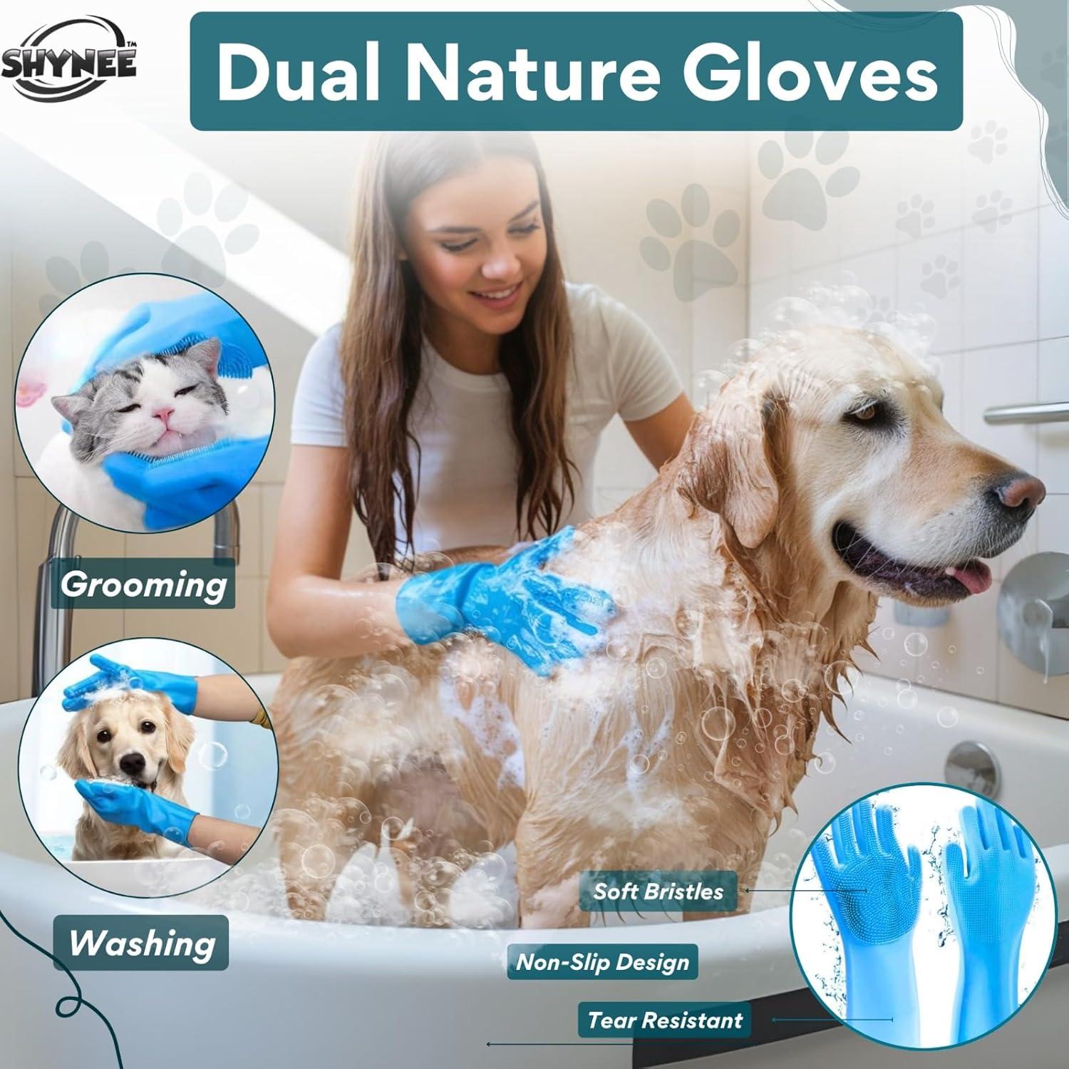 Kit de Aseo para Perros 8 Piezas SHYNEE - Cepillo y Guantes