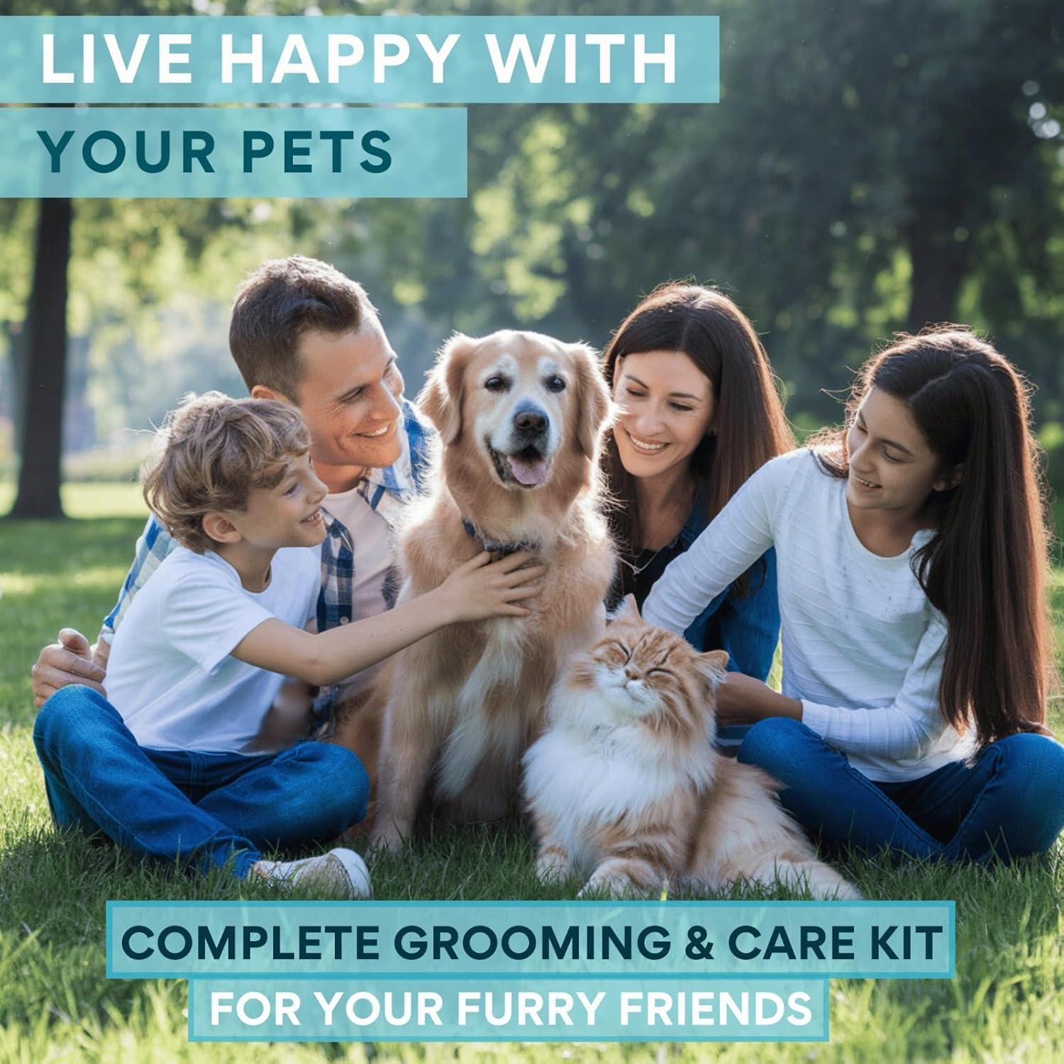 Kit de Aseo para Perros 8 Piezas SHYNEE - Cepillo y Guantes