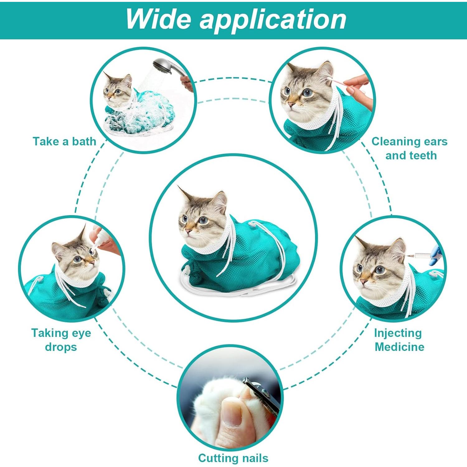 Bolsa de Ducha para Gatos Catcan - Malla Transpirable 70 cm