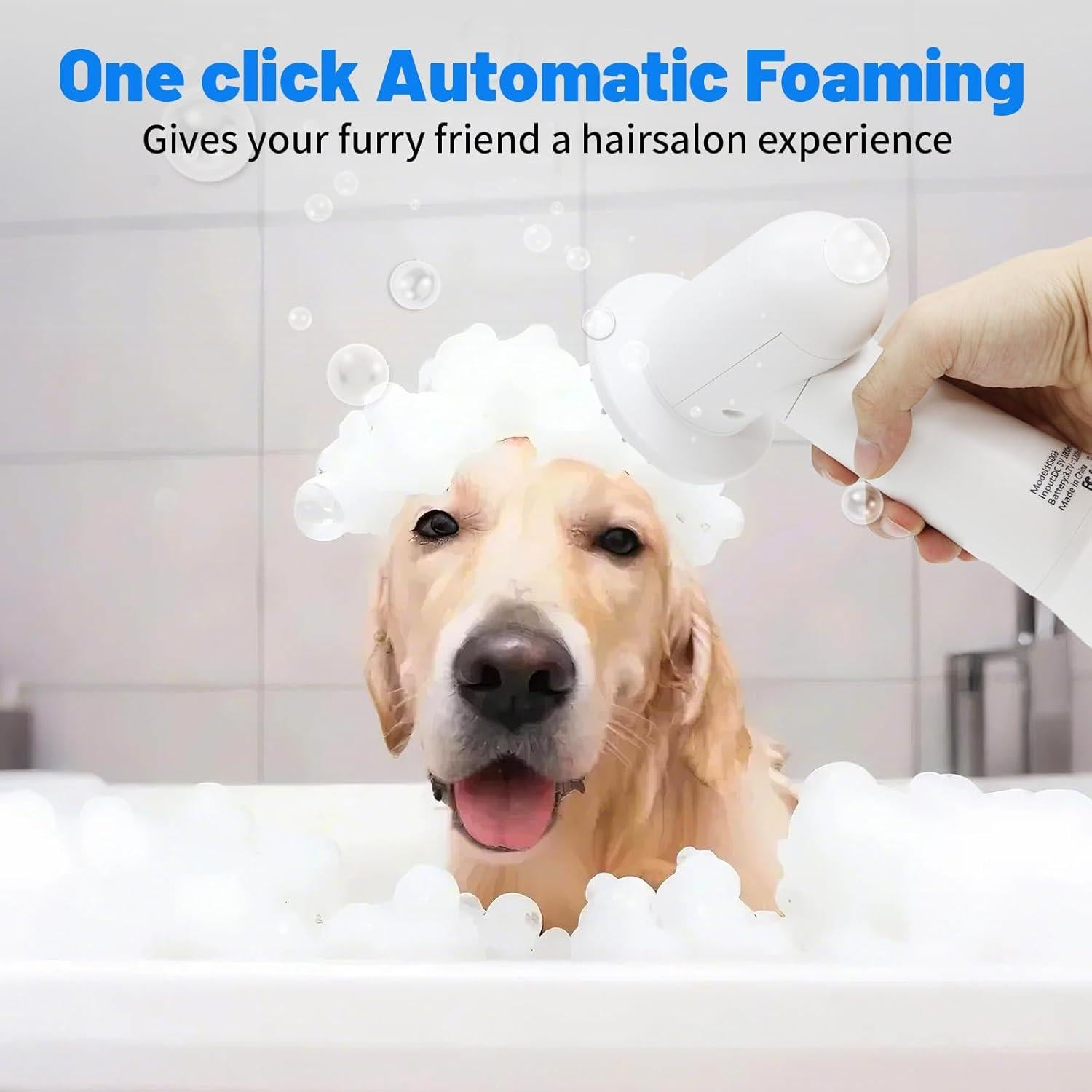 Dispensador de Champú Eléctrico para Perros HS003 - Masaje y Espuma