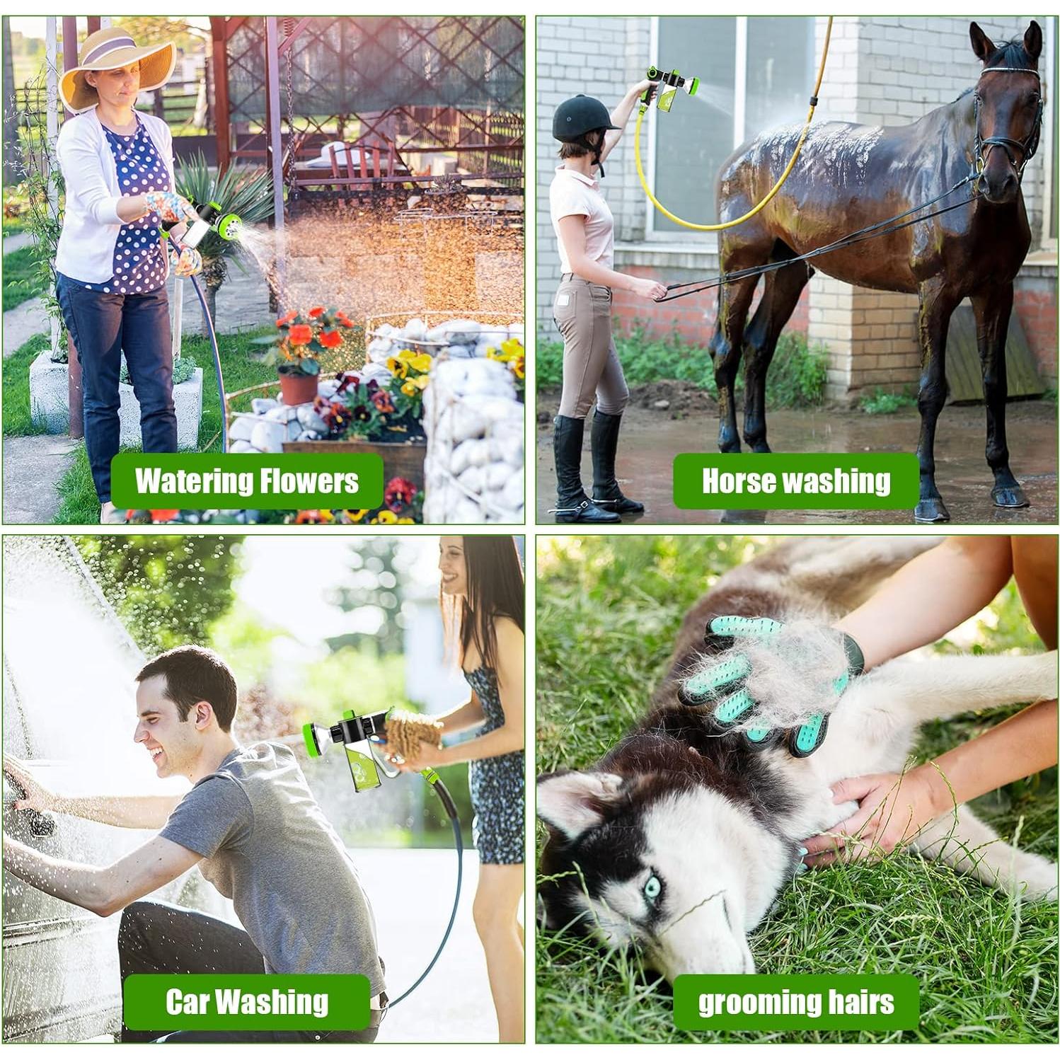 Kit de Baño para Perros YCCOKJJ con Boquilla 8-en-1 y Jabón