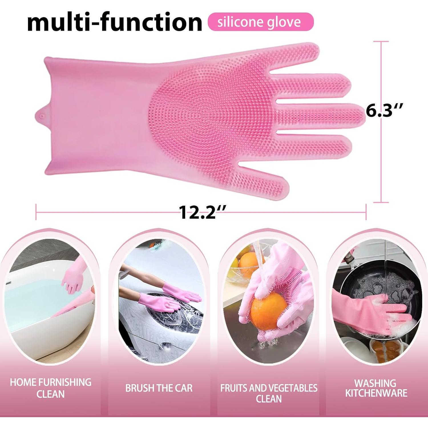 Guantes de Aseo para Mascotas NVNAN Rosa - Cepillo Silicona