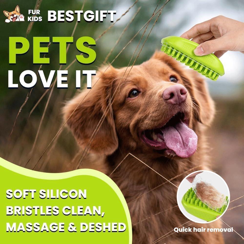 Juego de 3 cepillos de baño para perros UGNEL - Masaje y acicalamiento