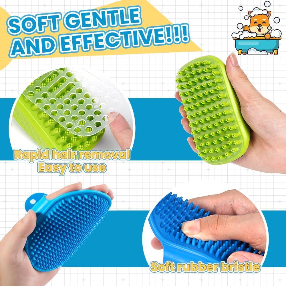 Juego de 3 cepillos de baño para perros UGNEL - Masaje y acicalamiento