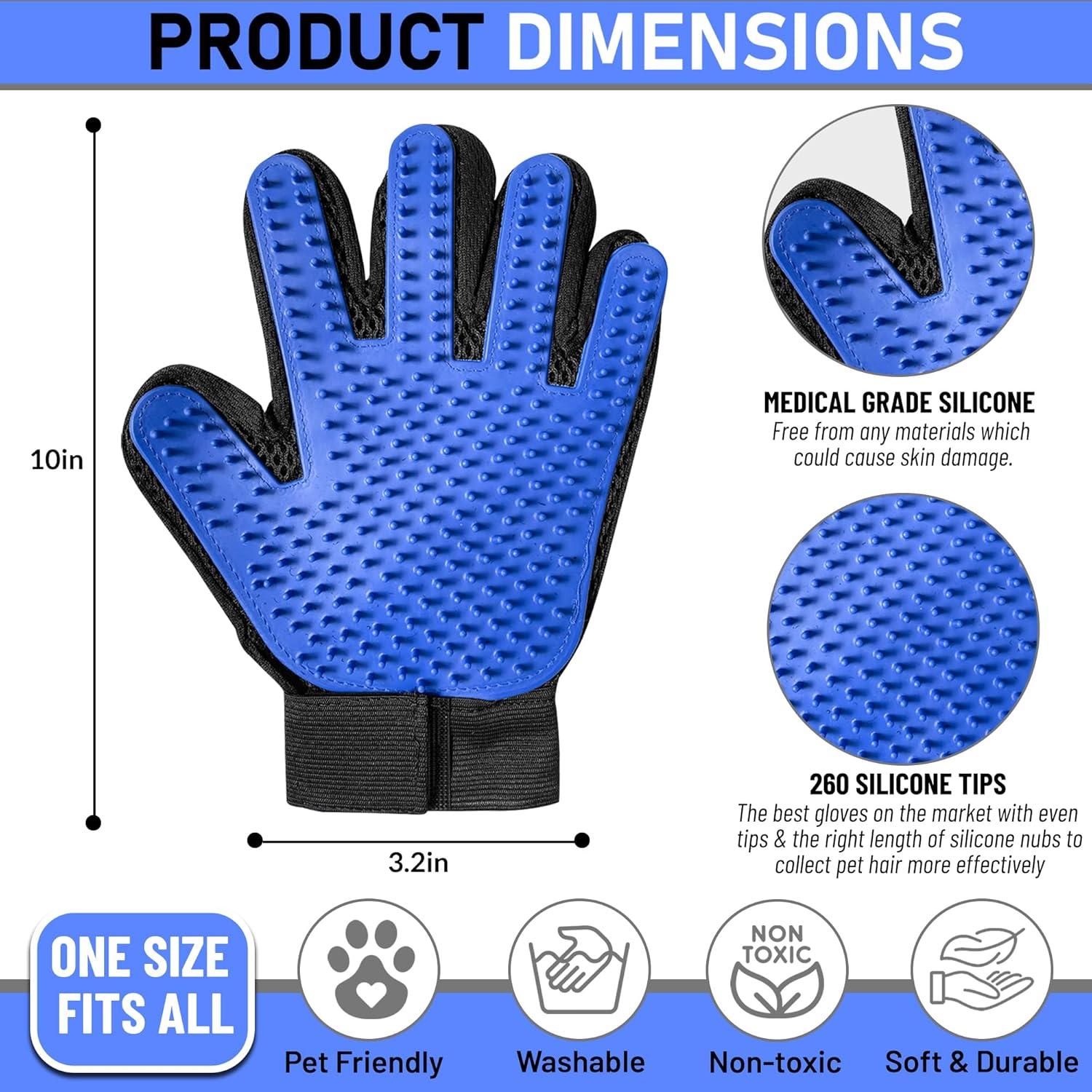 Guantes de Aseo para Mascotas Zenelanep - 1 Par Azul