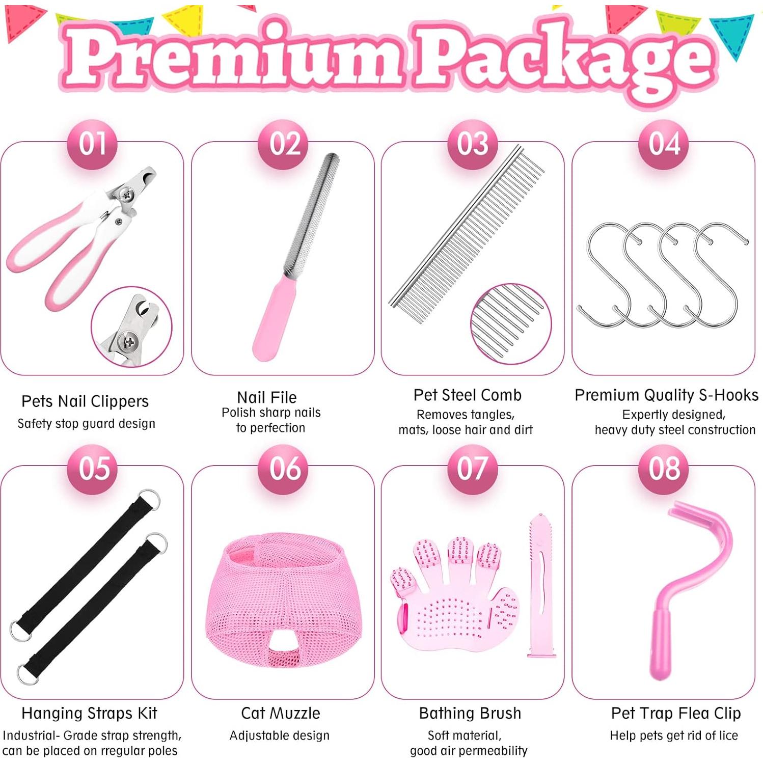 Hamaca de Aseo para Mascotas Ferraycle 14 en 1 Rosa