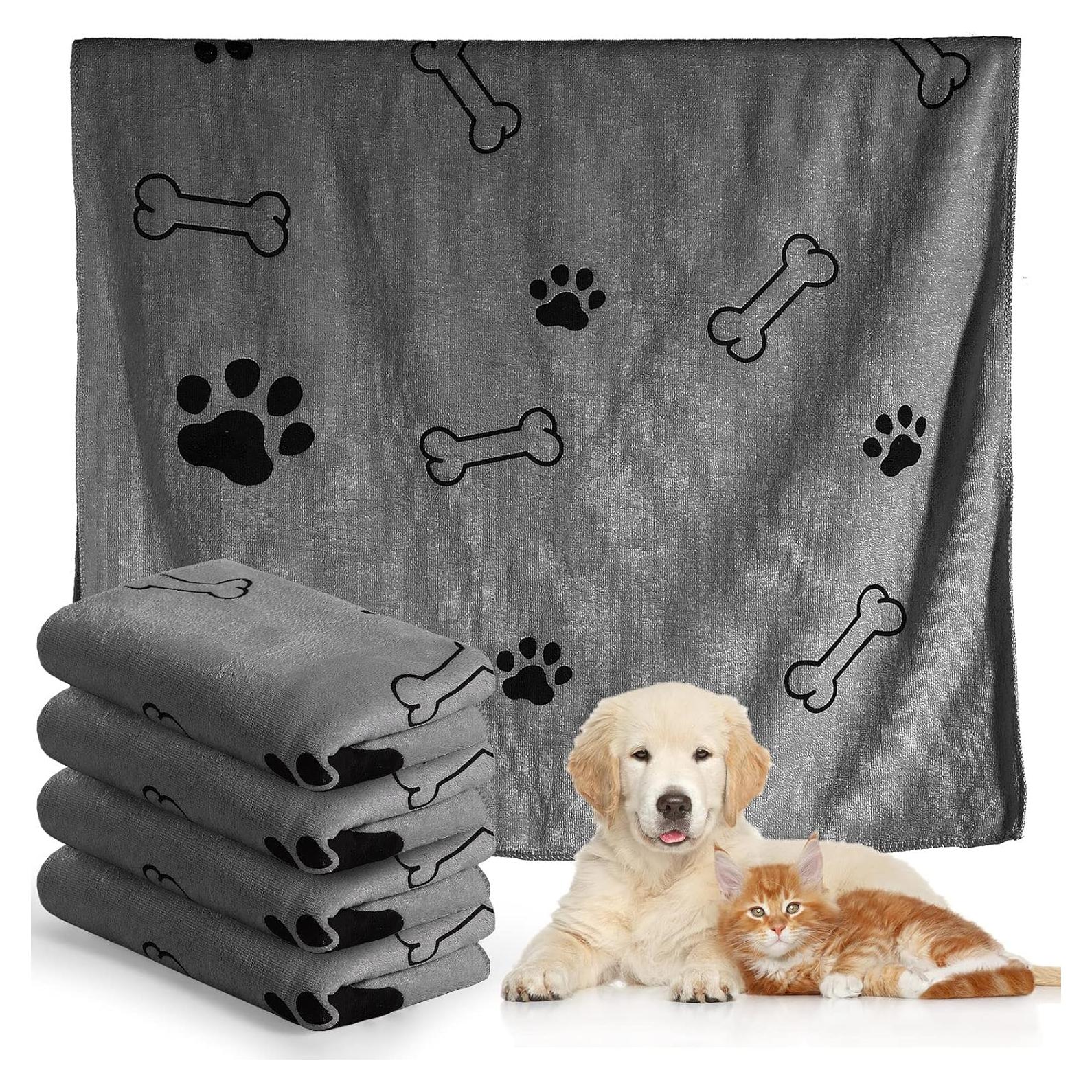 Chumia Toallas Microfibra para Perros 4 Pcs 60x100 cm Gris