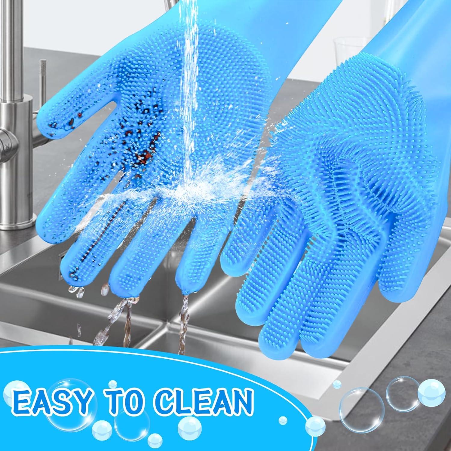 VIWIK Kit de Aseo para Mascotas: Cepillo y Guantes Azul