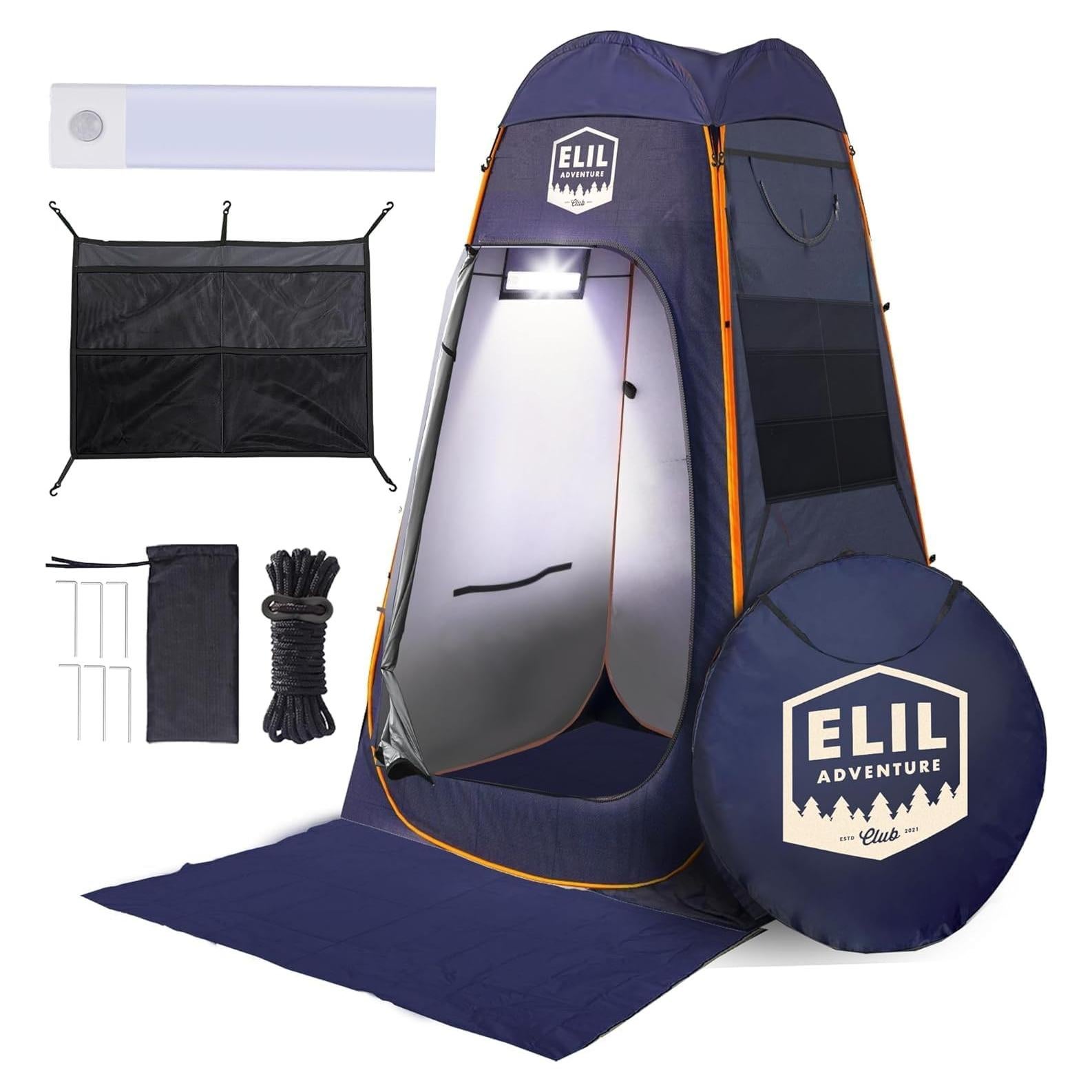 Tienda de Ducha Camping Elil 1.90m con Luz LED y Privacidad