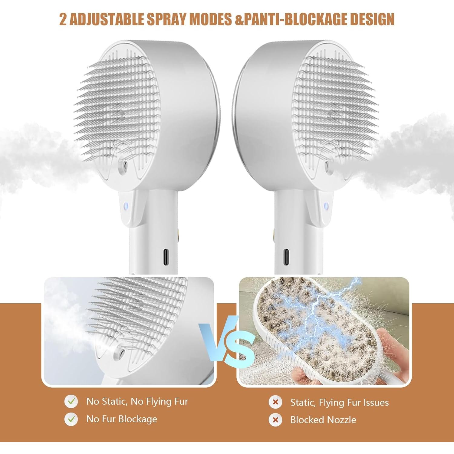 Cepillo de Vapor para Gatos Cloud Care 4 en 1 - Blanco