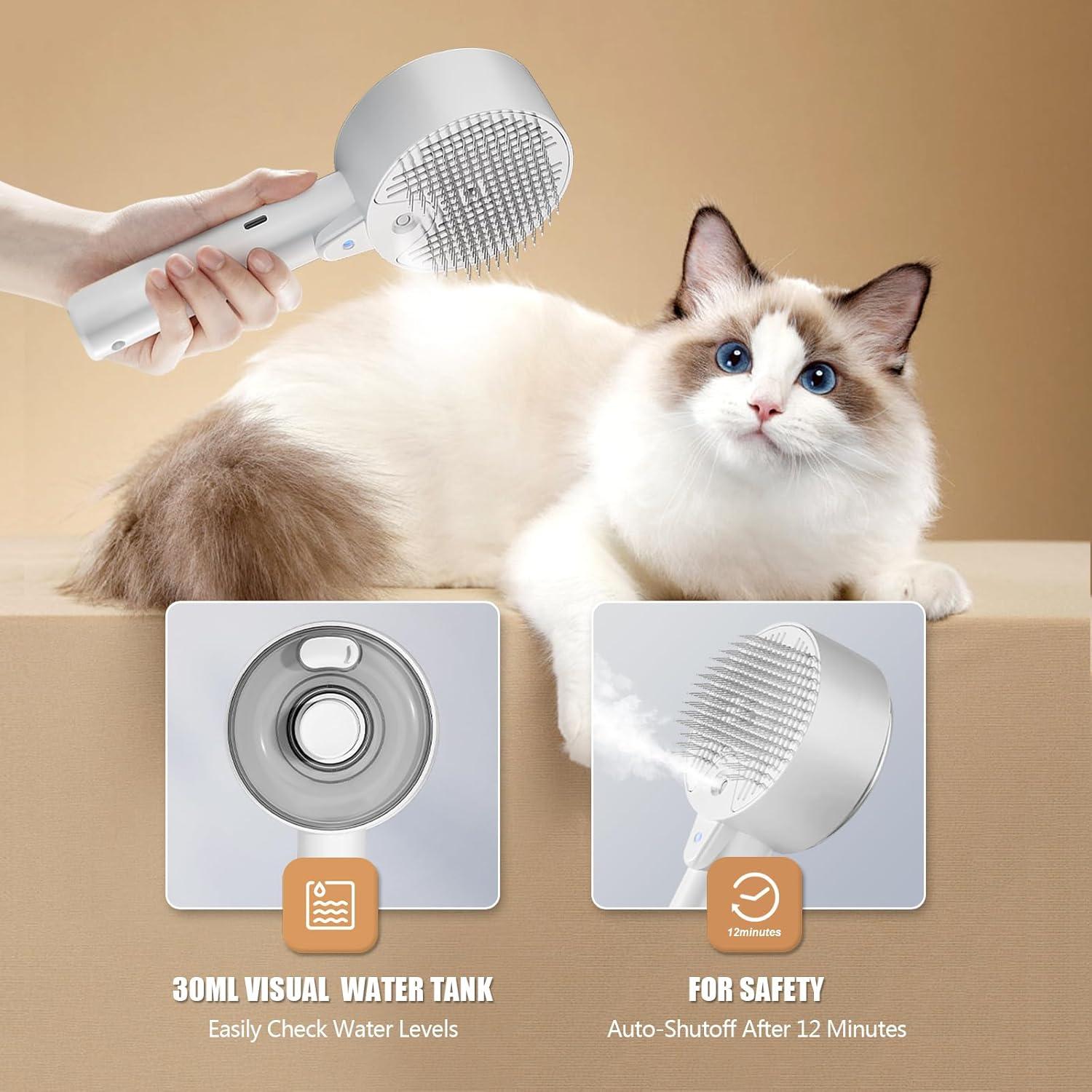 Cepillo de Vapor para Gatos Cloud Care 4 en 1 - Blanco
